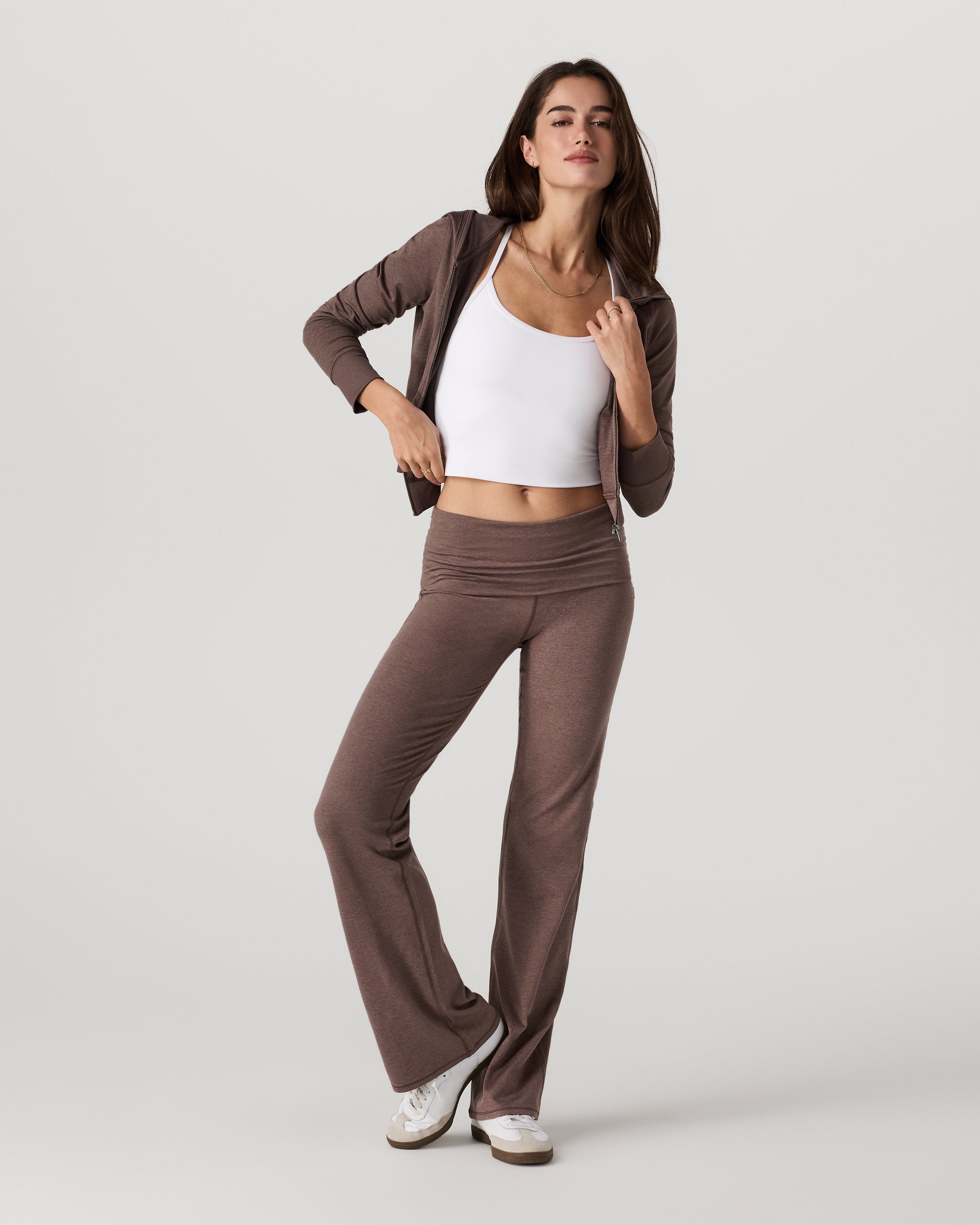Halo Mini Full Zip Hoodie | Chocolate Milk Heather - Image 4