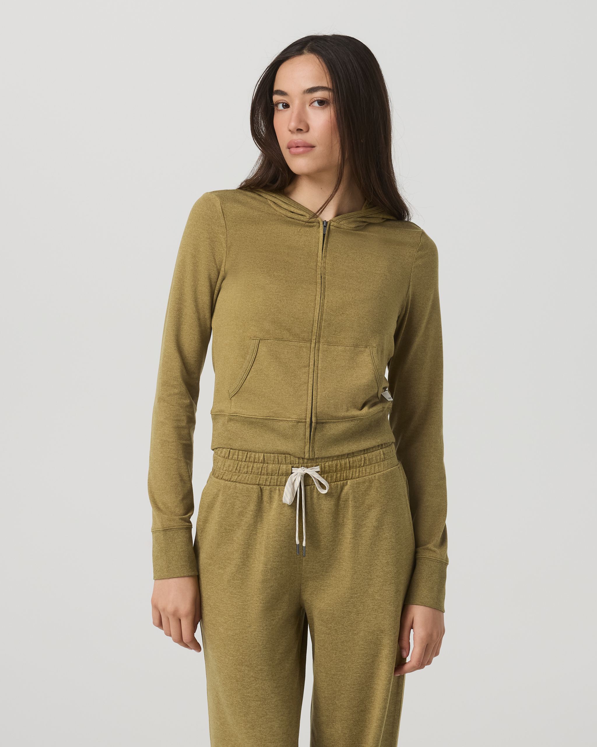 Halo Mini Full Zip Hoodie | Saguaro Heather - Image 2