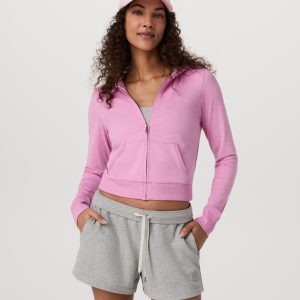 Halo Mini Full Zip Hoodie | Azalea Pink Heather