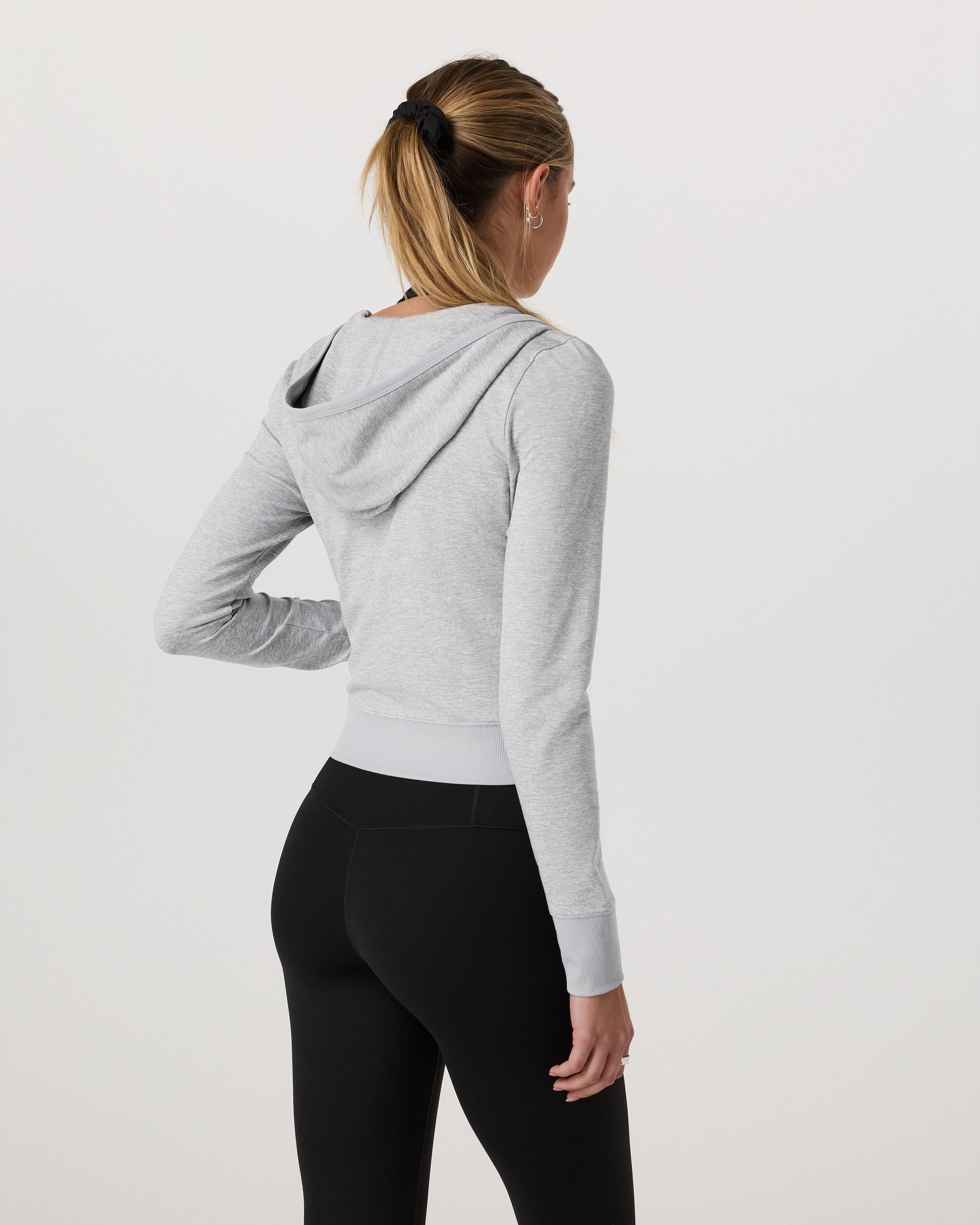 Halo Mini Full Zip Hoodie | Pale Grey Heather - Image 3