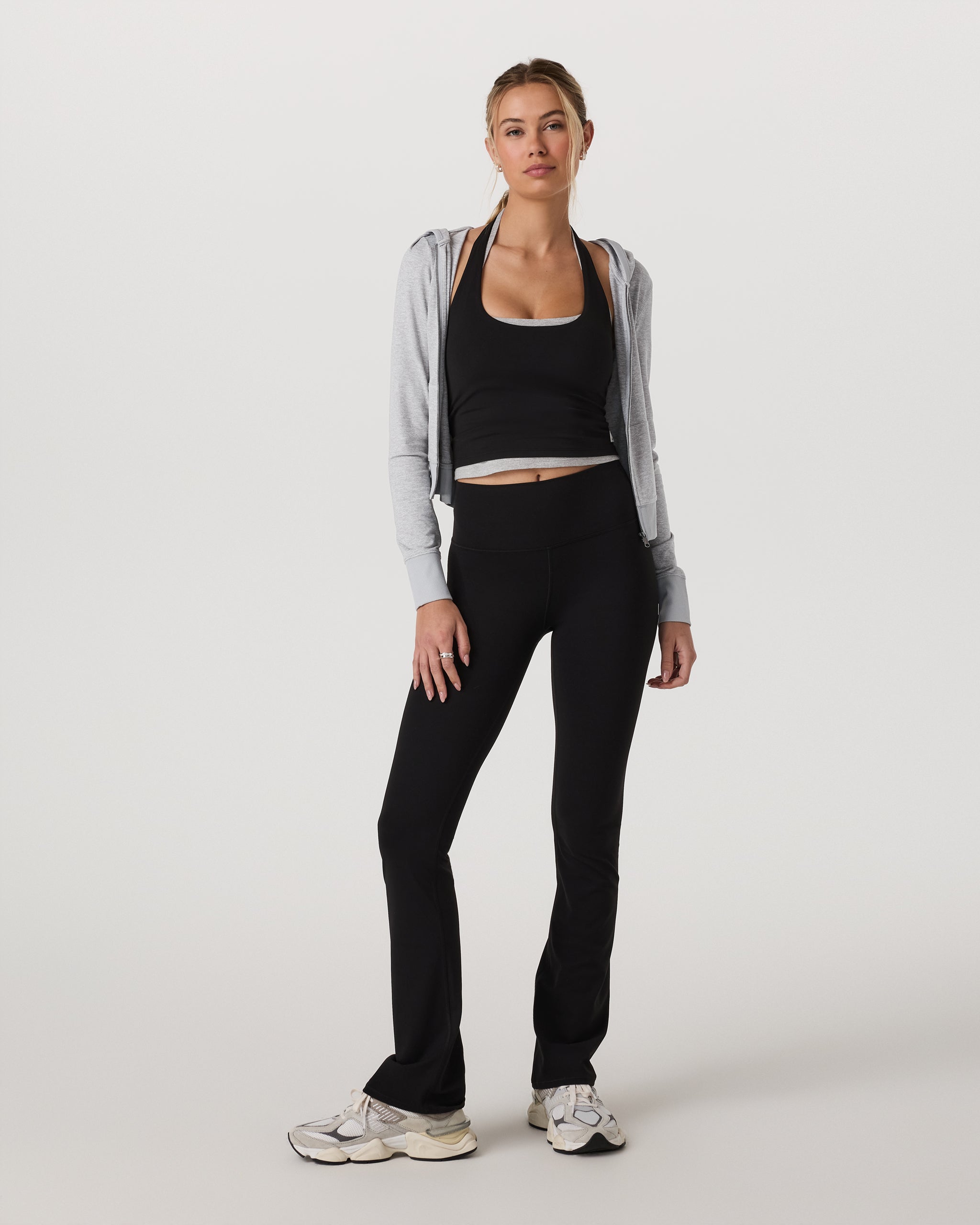 Halo Mini Full Zip Hoodie | Pale Grey Heather - Image 4
