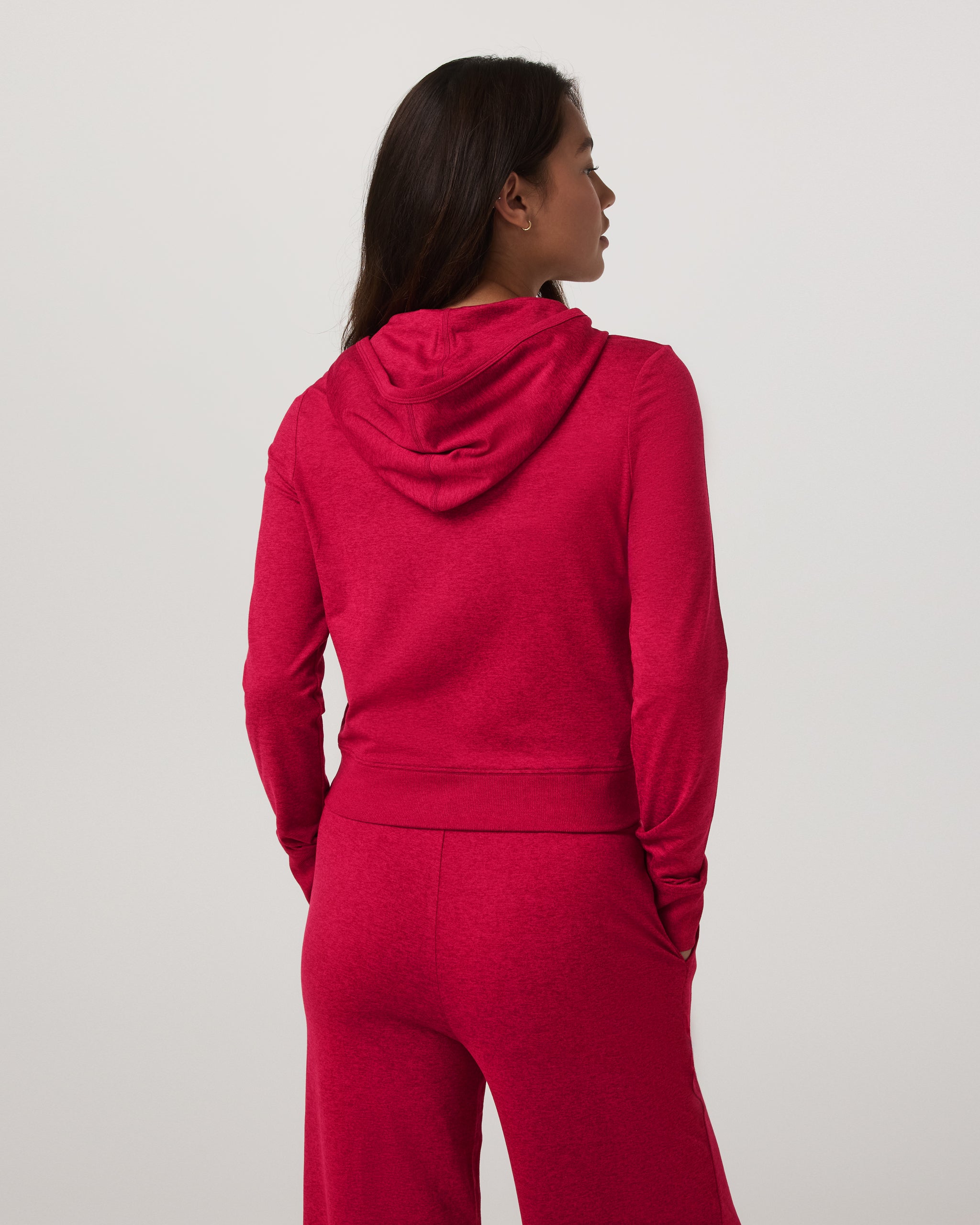 Halo Mini Full Zip Hoodie | Strawberry Heather - Image 3