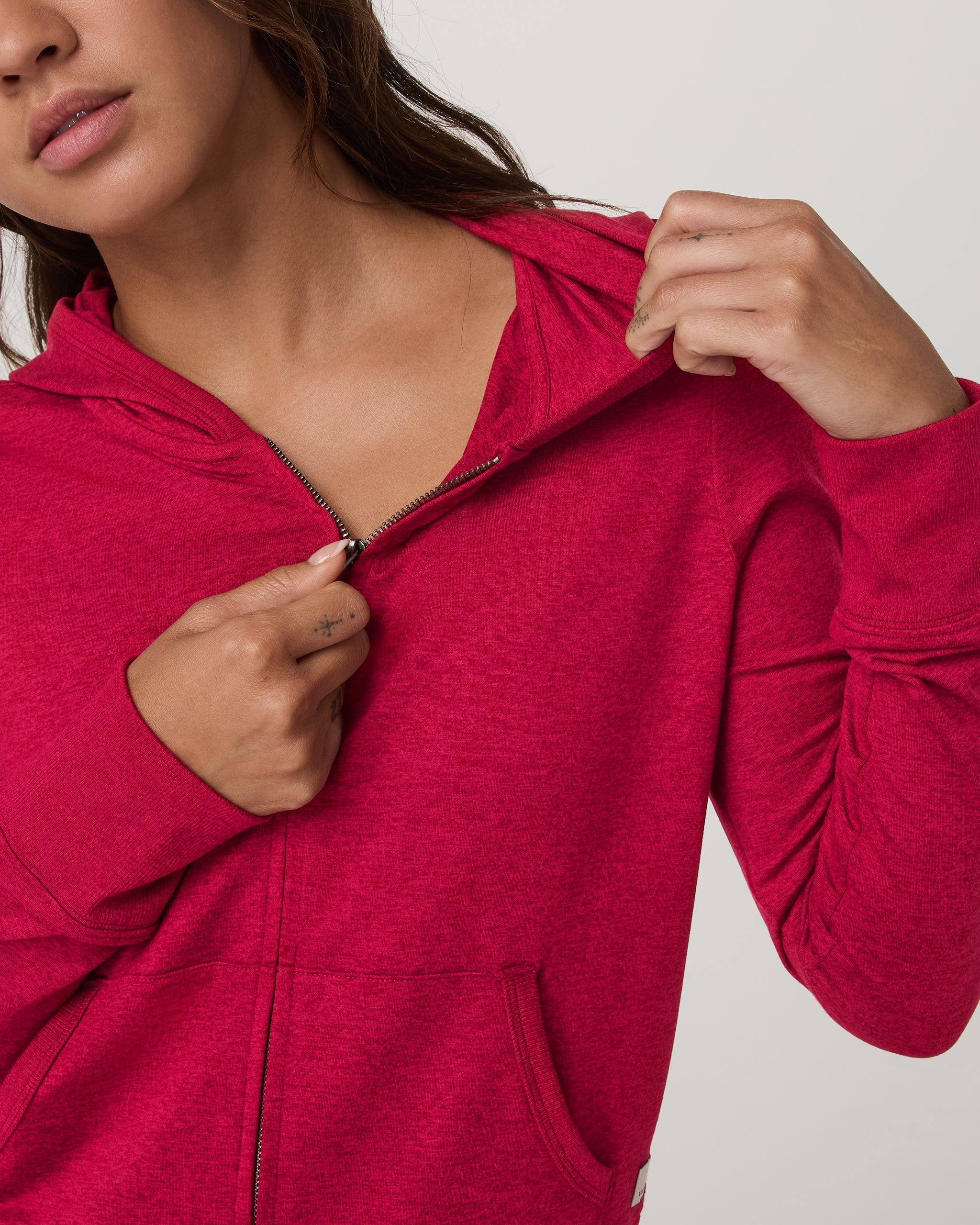 Halo Mini Full Zip Hoodie | Strawberry Heather - Image 5