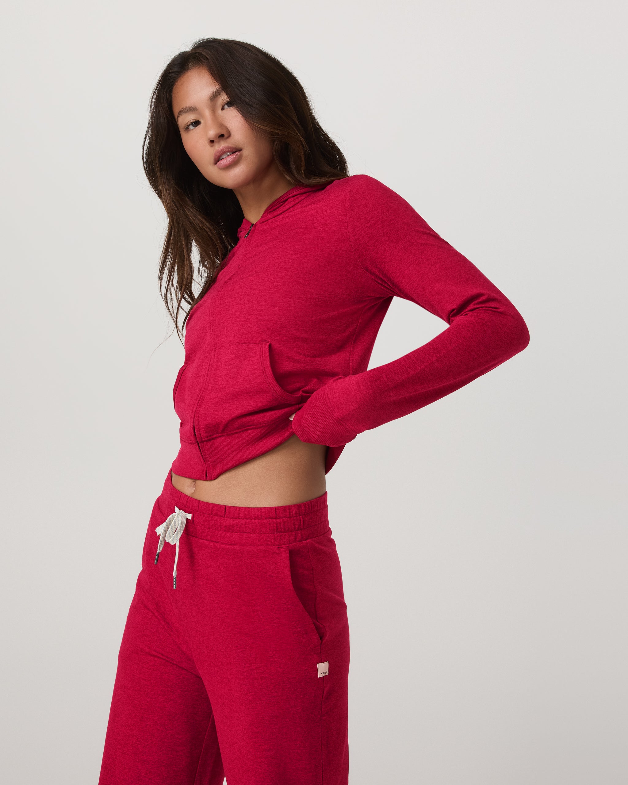 Halo Mini Full Zip Hoodie | Strawberry Heather - Image 4