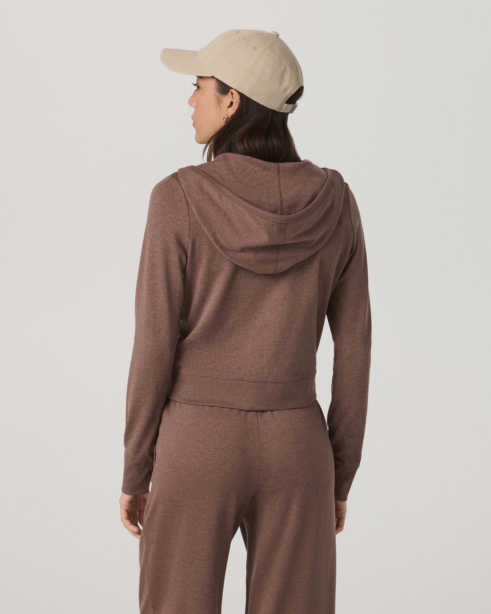 Halo Mini Full Zip Hoodie | Sable Heather - Image 3