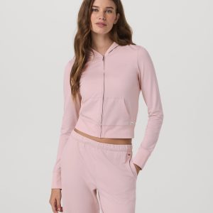 Halo Mini Full Zip Hoodie | Vintage Rose Heather