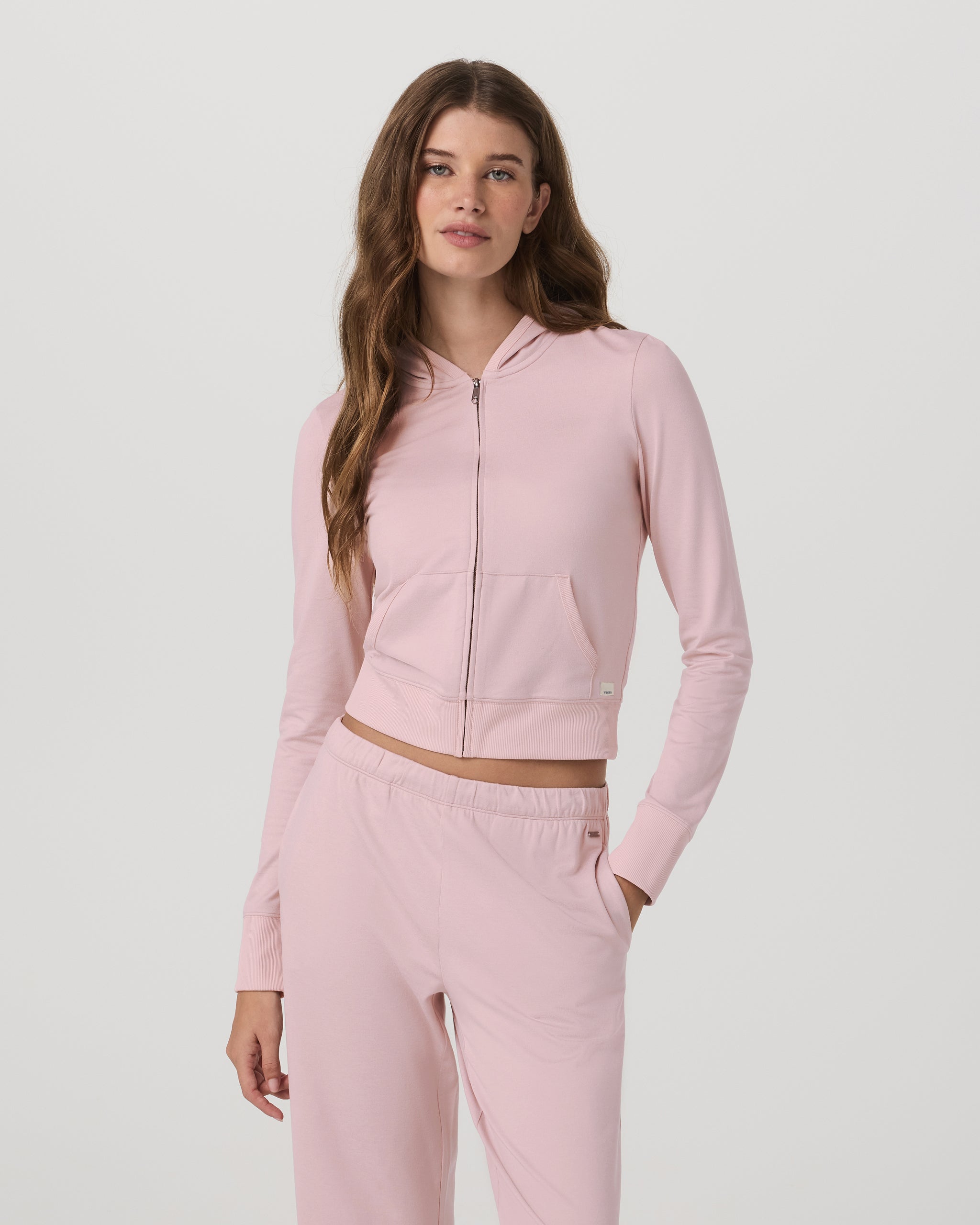 Halo Mini Full Zip Hoodie | Vintage Rose Heather