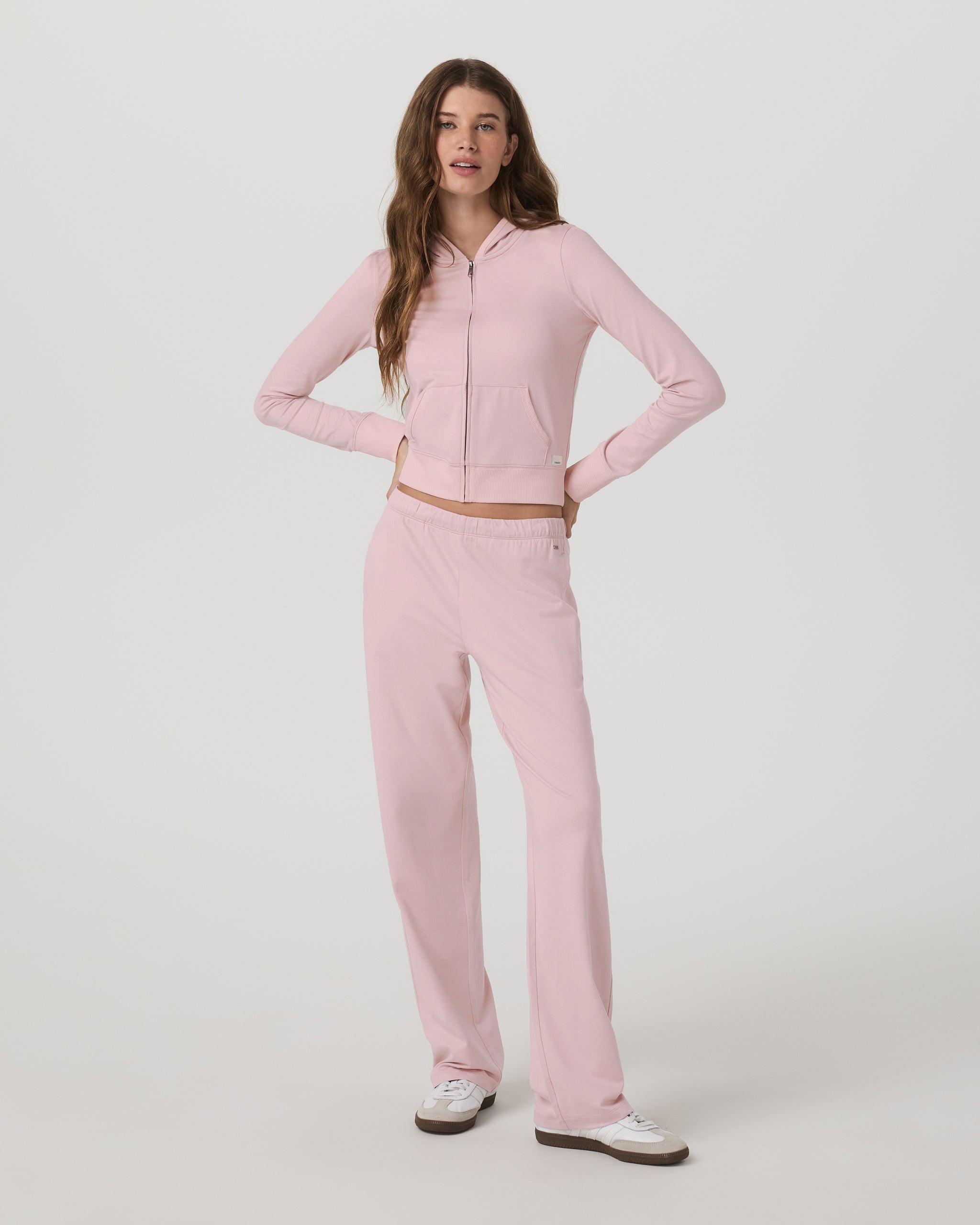 Halo Mini Full Zip Hoodie | Vintage Rose Heather - Image 5