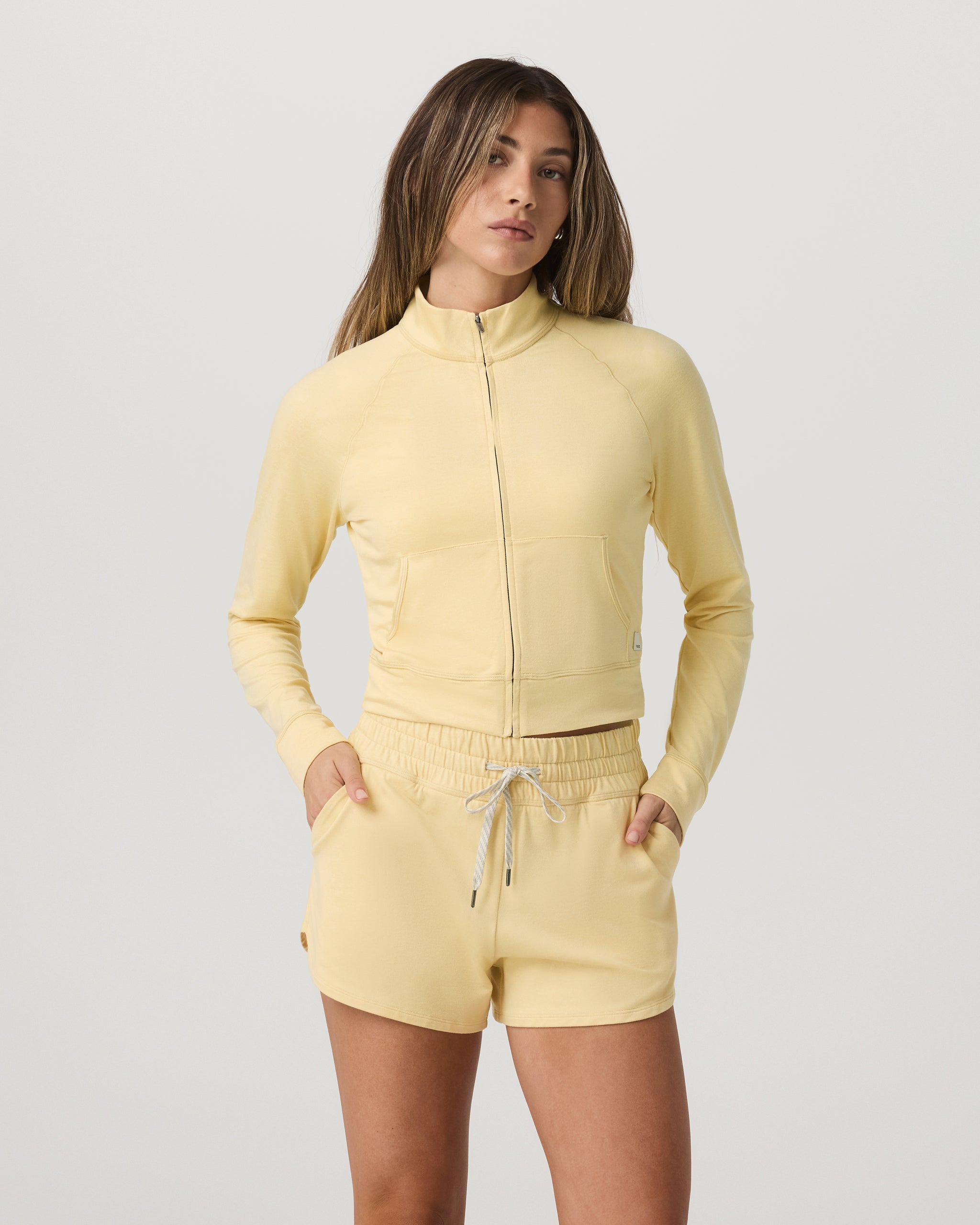 Halo Mini Track Jacket | Lemon Snap Heather - Image 2