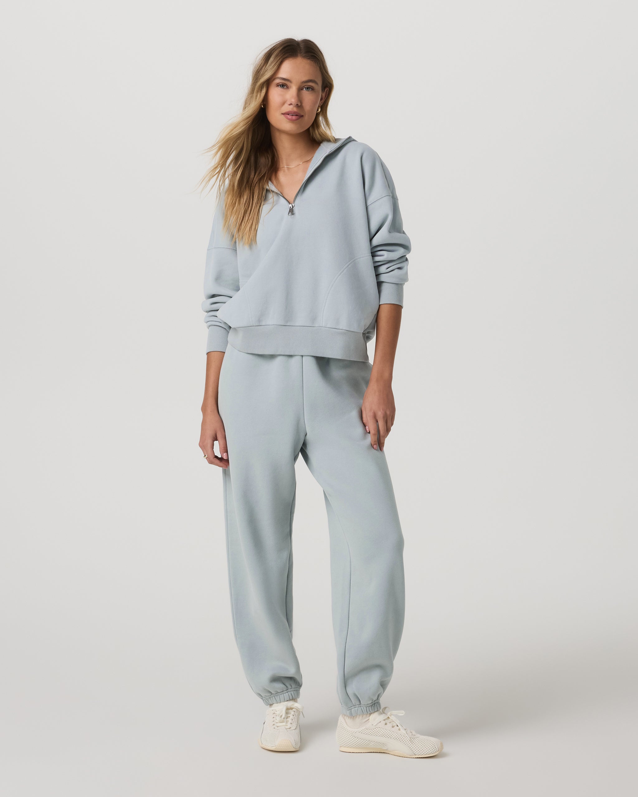 Restore Relaxed Half Zip Hoodie | Blue Haze - Image 2