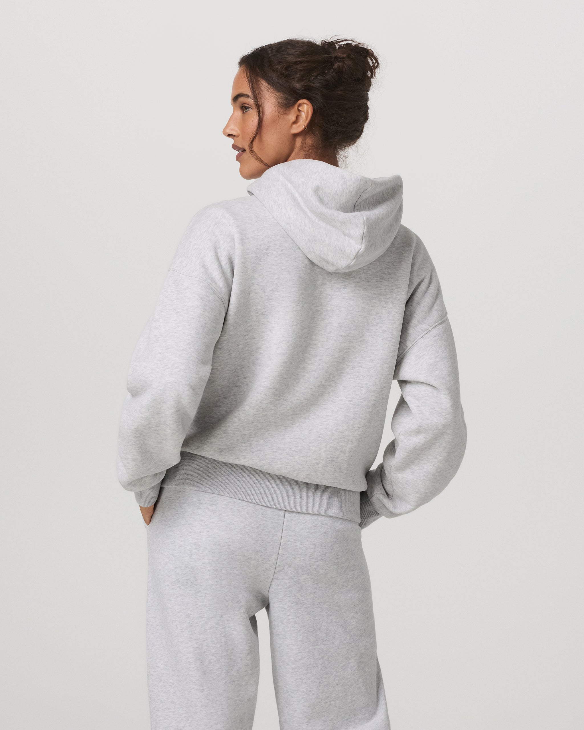Restore Relaxed Half Zip Hoodie | Pale Grey Heather - Image 3