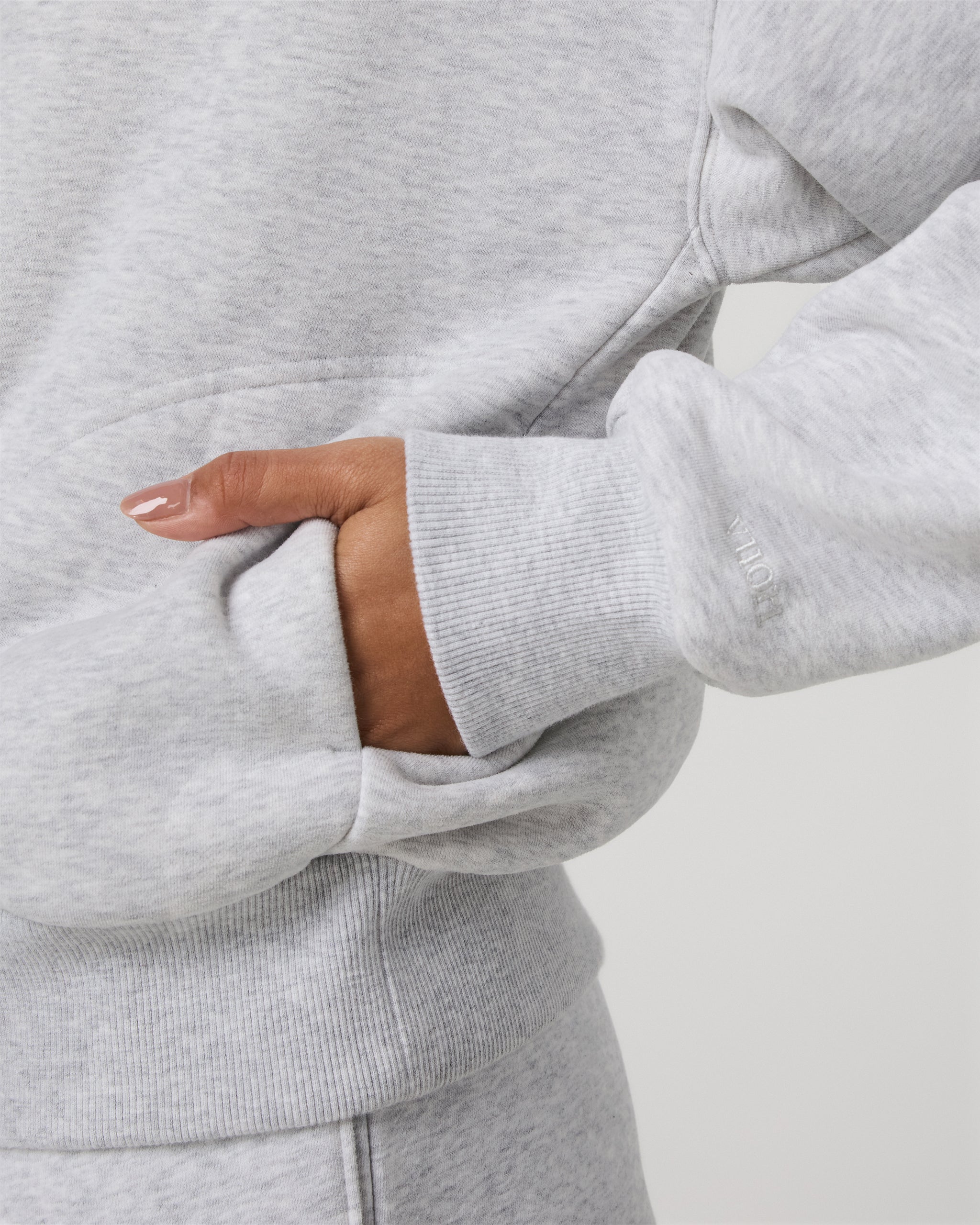 Restore Relaxed Half Zip Hoodie | Pale Grey Heather - Image 5