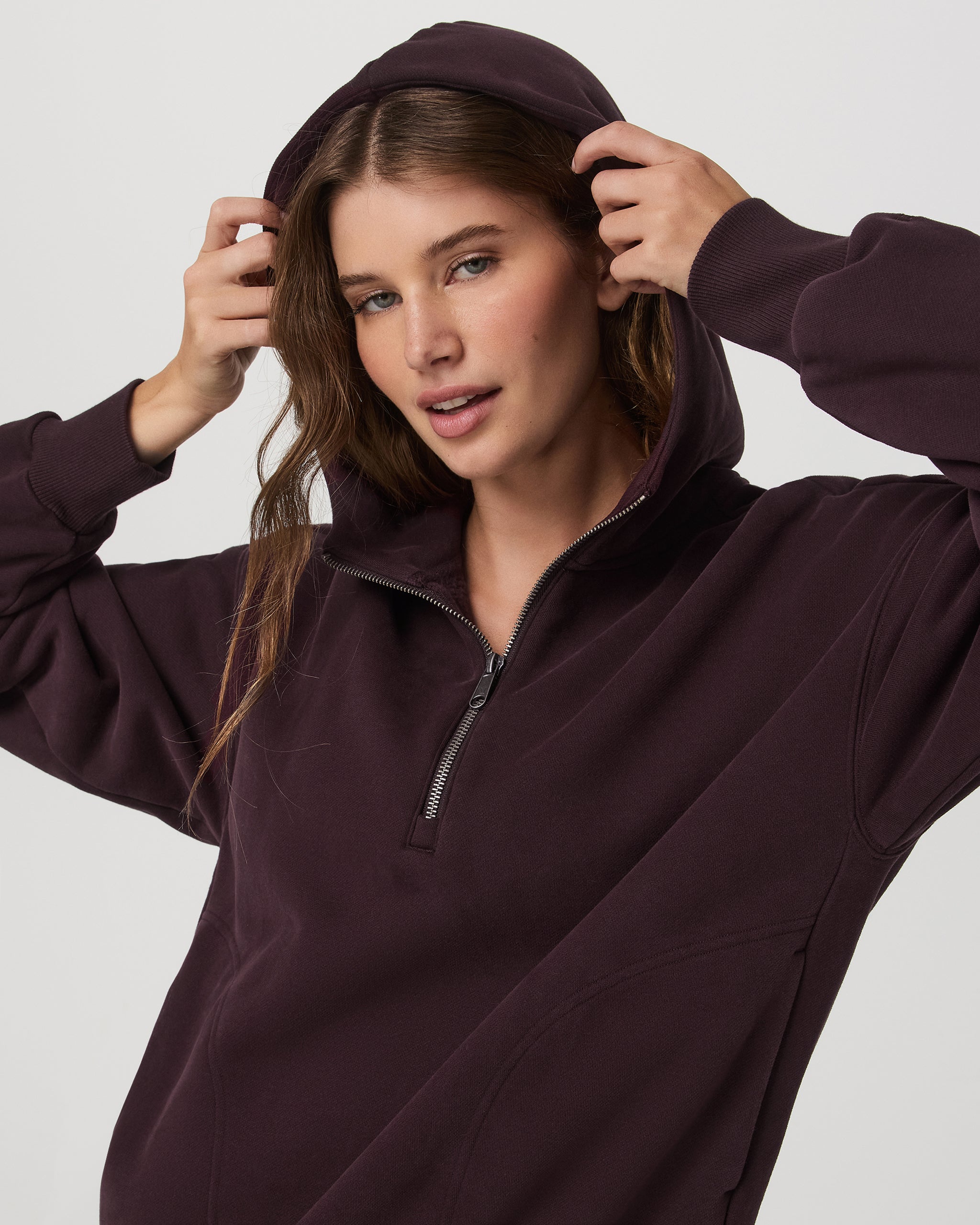 Restore Relaxed Half Zip Hoodie | Raisin - Image 2