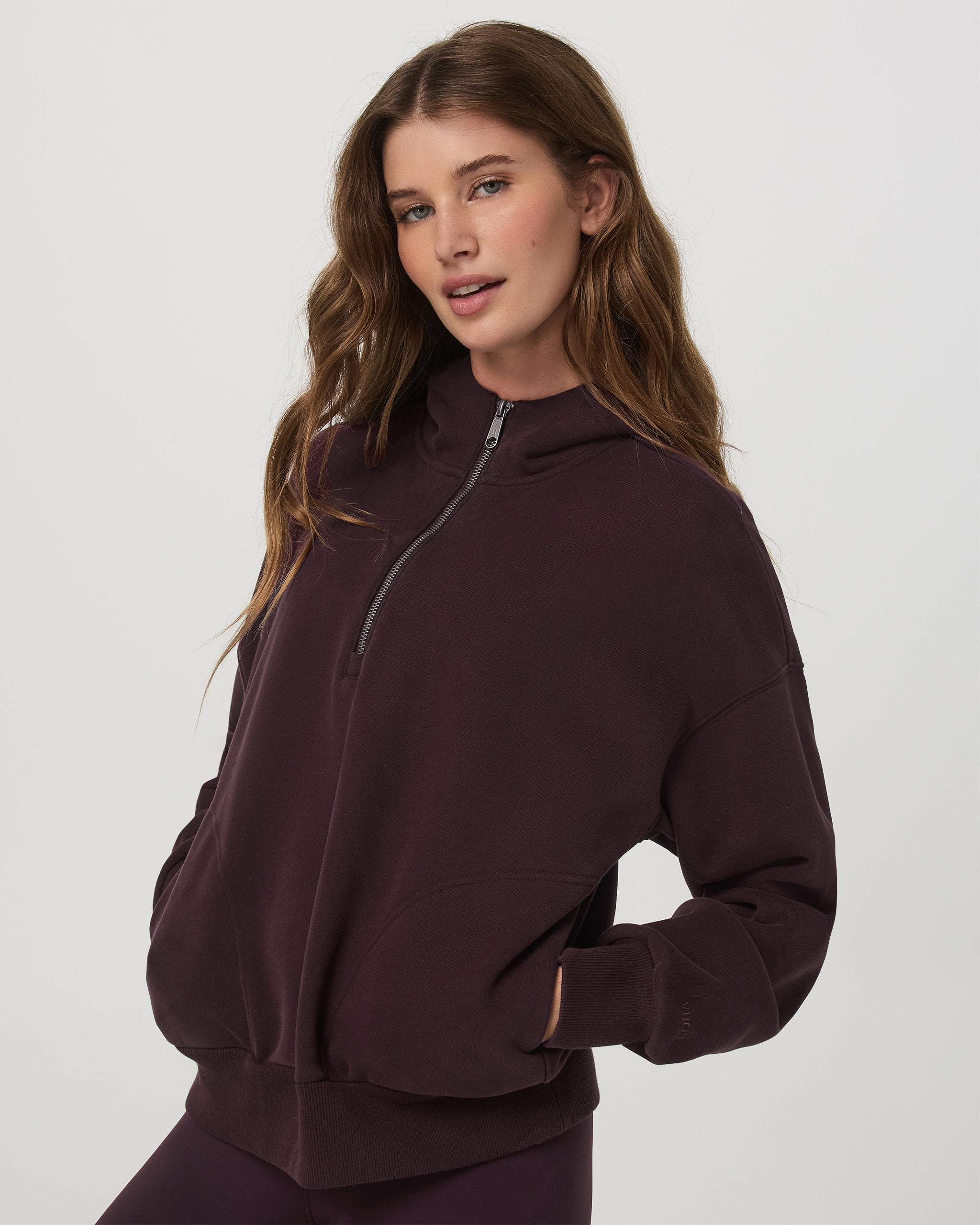 Restore Relaxed Half Zip Hoodie | Raisin - Image 5