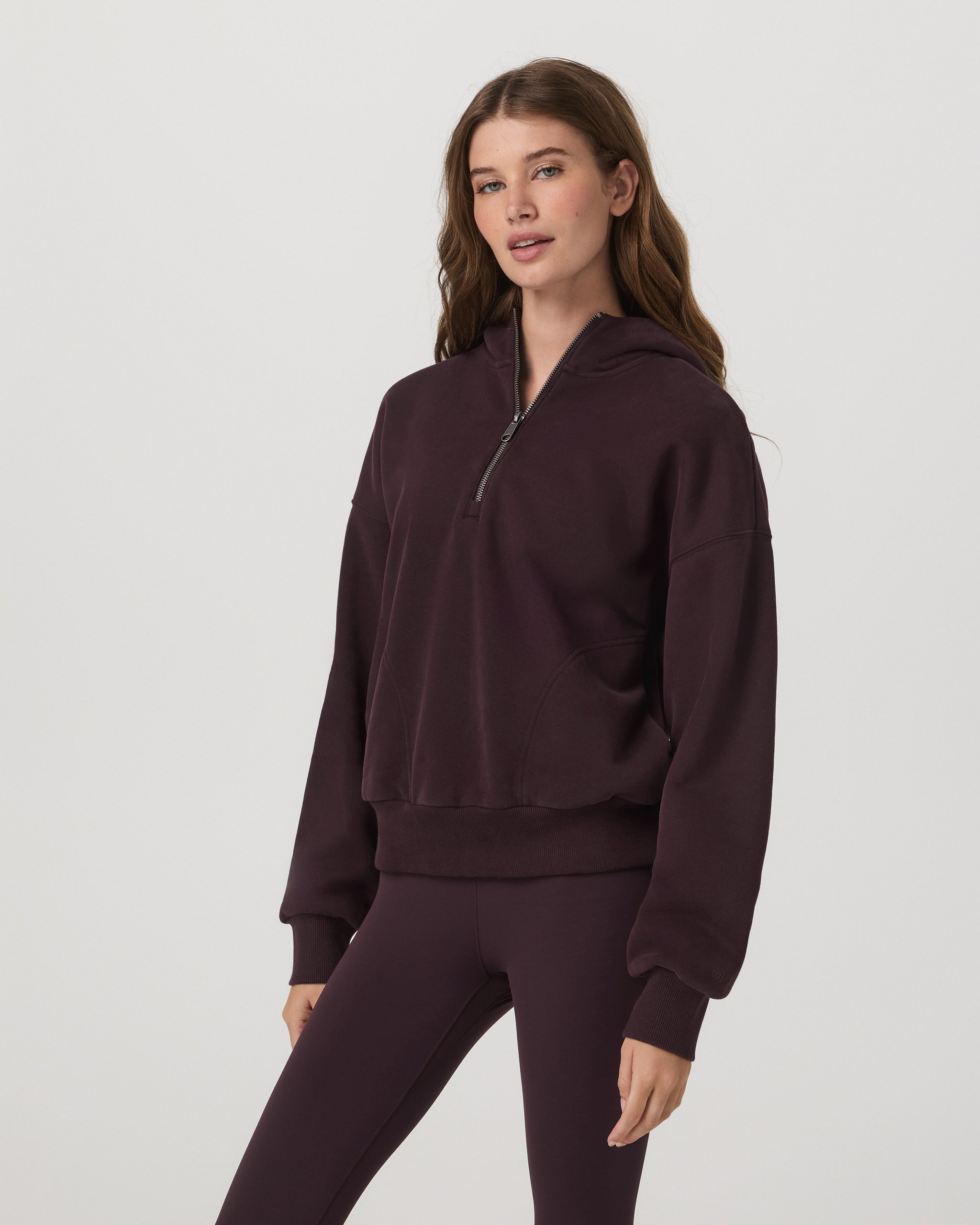 Restore Relaxed Half Zip Hoodie | Raisin
