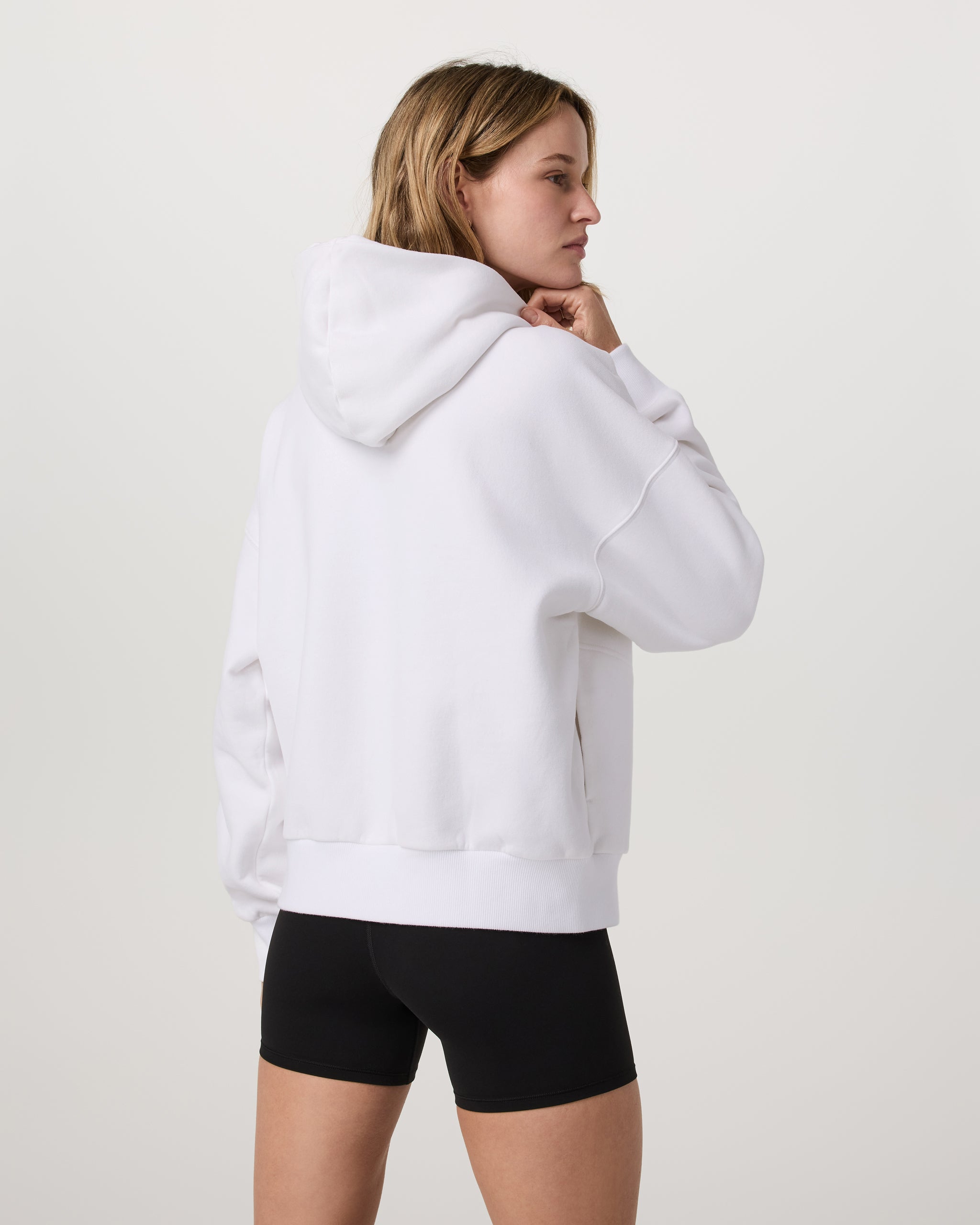 Restore Relaxed Half Zip Hoodie | White - Image 3