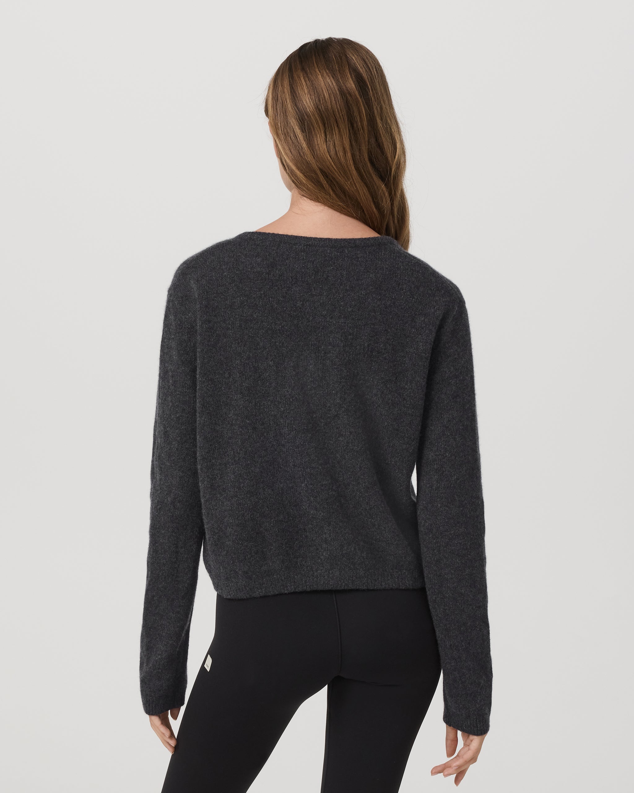 Émilie Cashmere Cardi | Charcoal Heather - Image 3