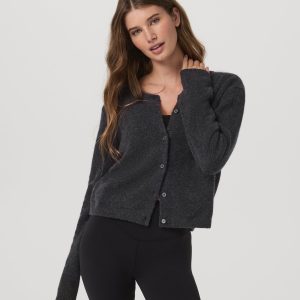 Émilie Cashmere Cardi | Charcoal Heather