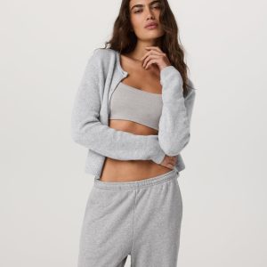 Émilie Cashmere Cardi | Pale Grey Heather