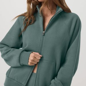 Restore Double Zip Sweatshirt | Agate Green