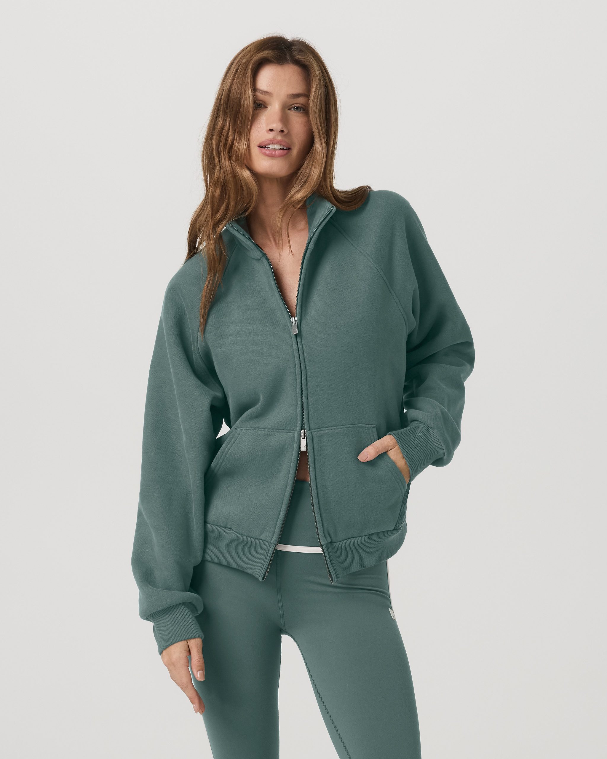 Restore Double Zip Sweatshirt | Agate Green - Image 5
