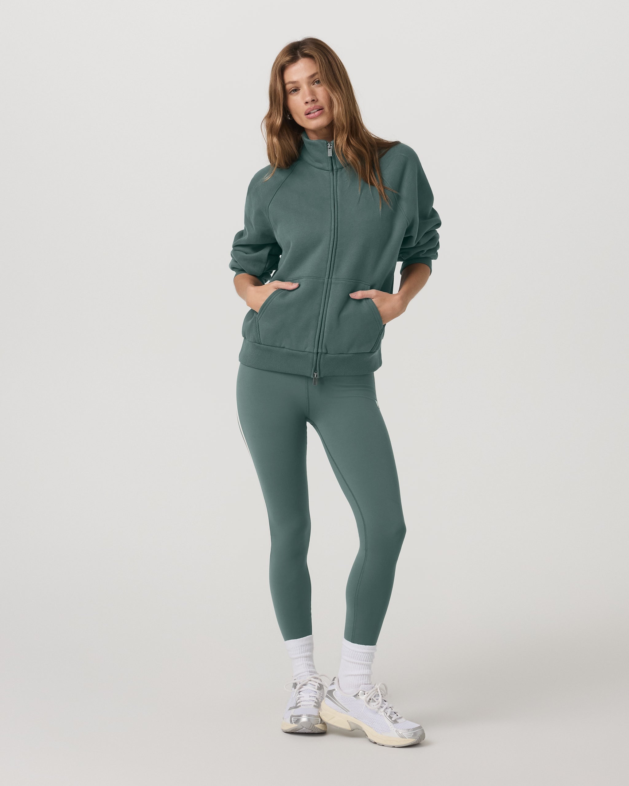 Restore Double Zip Sweatshirt | Agate Green - Image 4