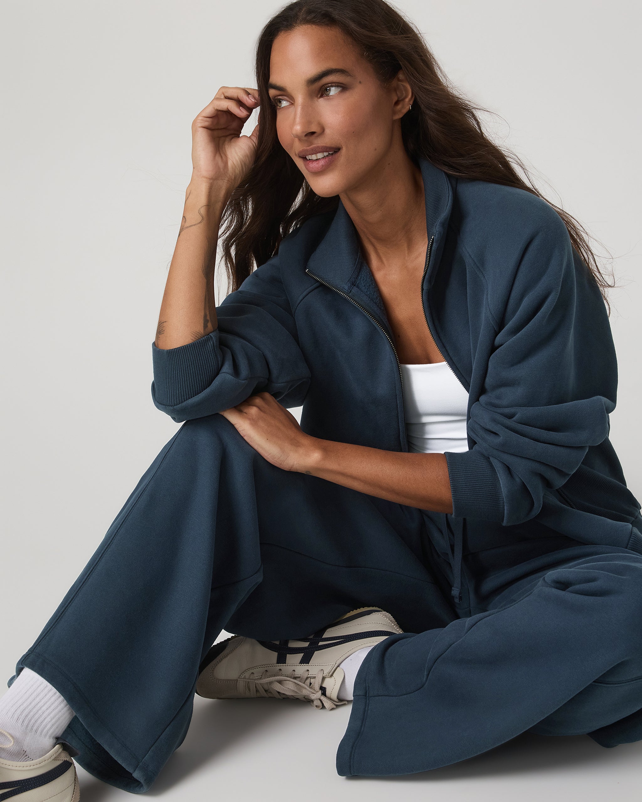 Restore Double Zip Sweatshirt | Ocean Blue - Image 4