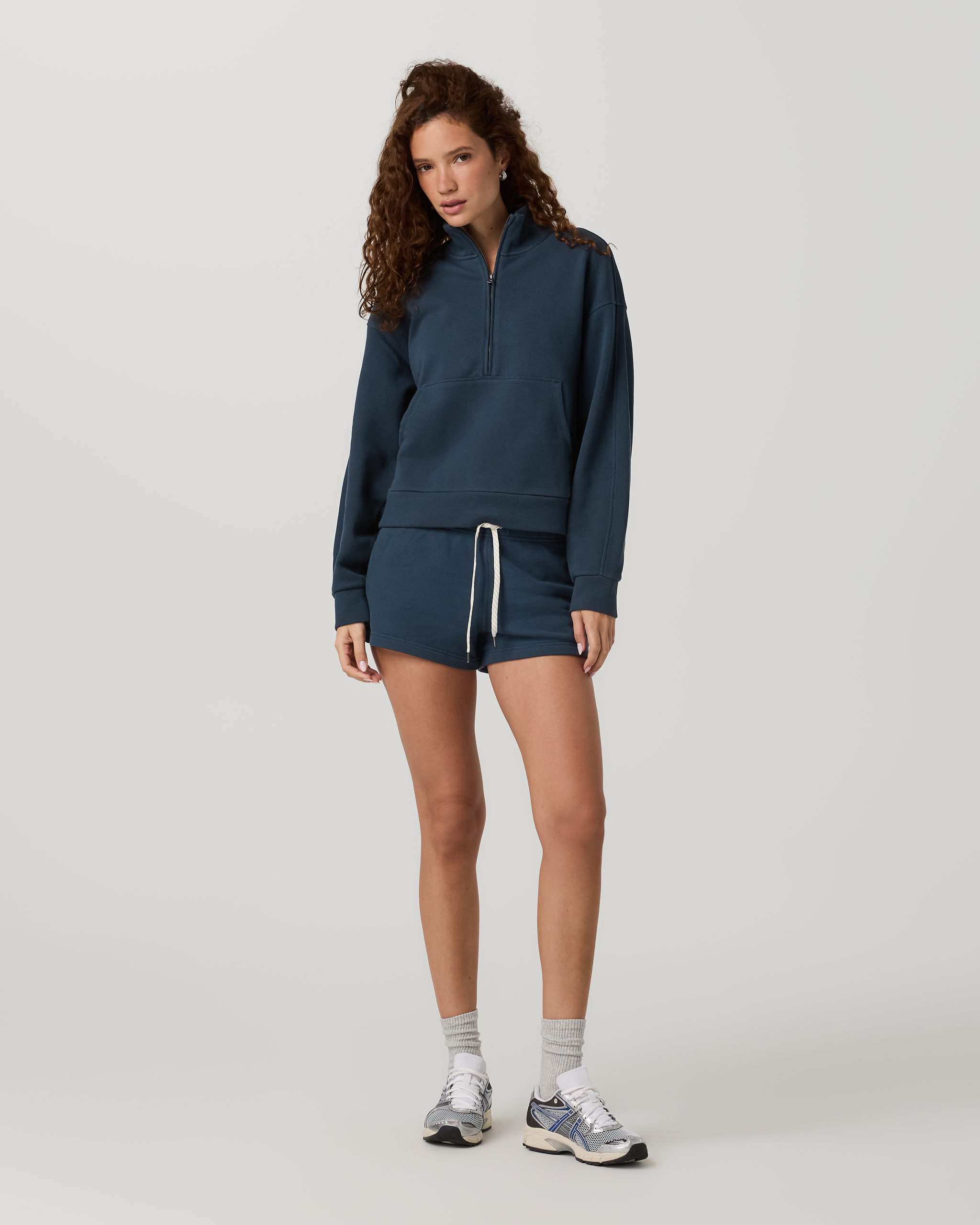 Pique Fleece Half Zip | Ocean Blue - Image 4