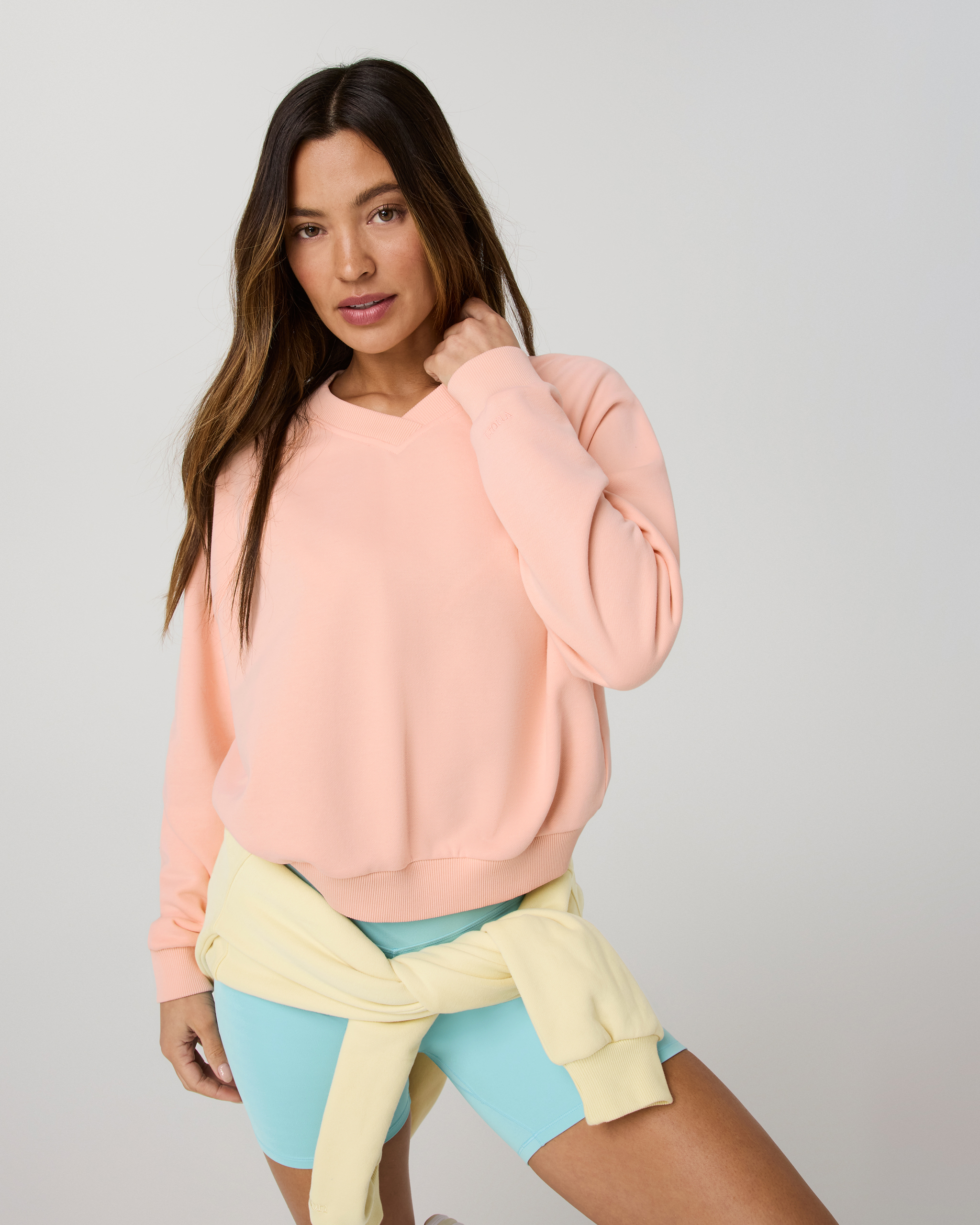Sedona V-Neck Pullover | Light Peach - Image 2