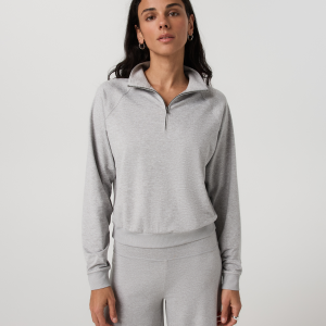 Halo Half Zip | Pale Grey Heather