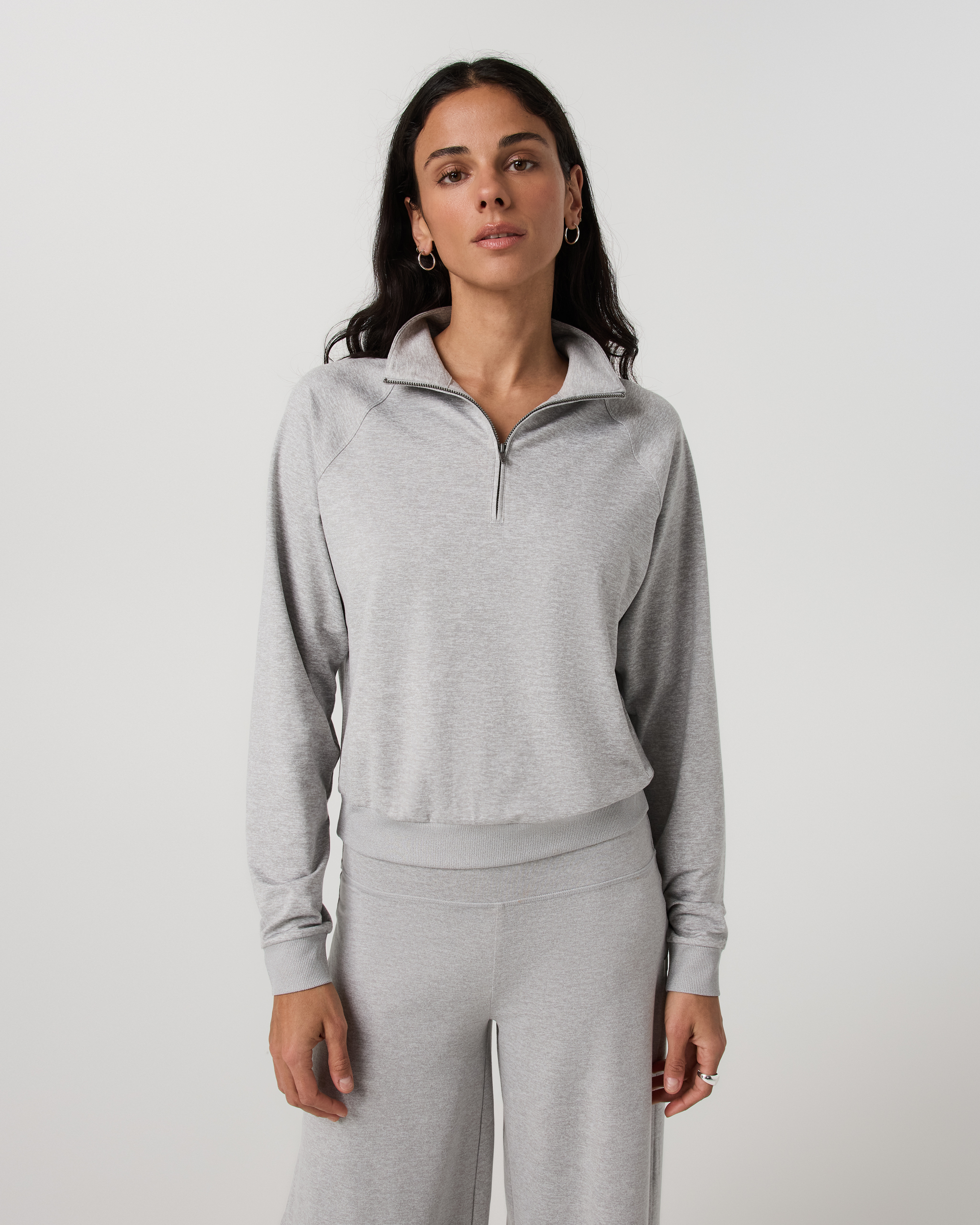 Halo Half Zip | Pale Grey Heather