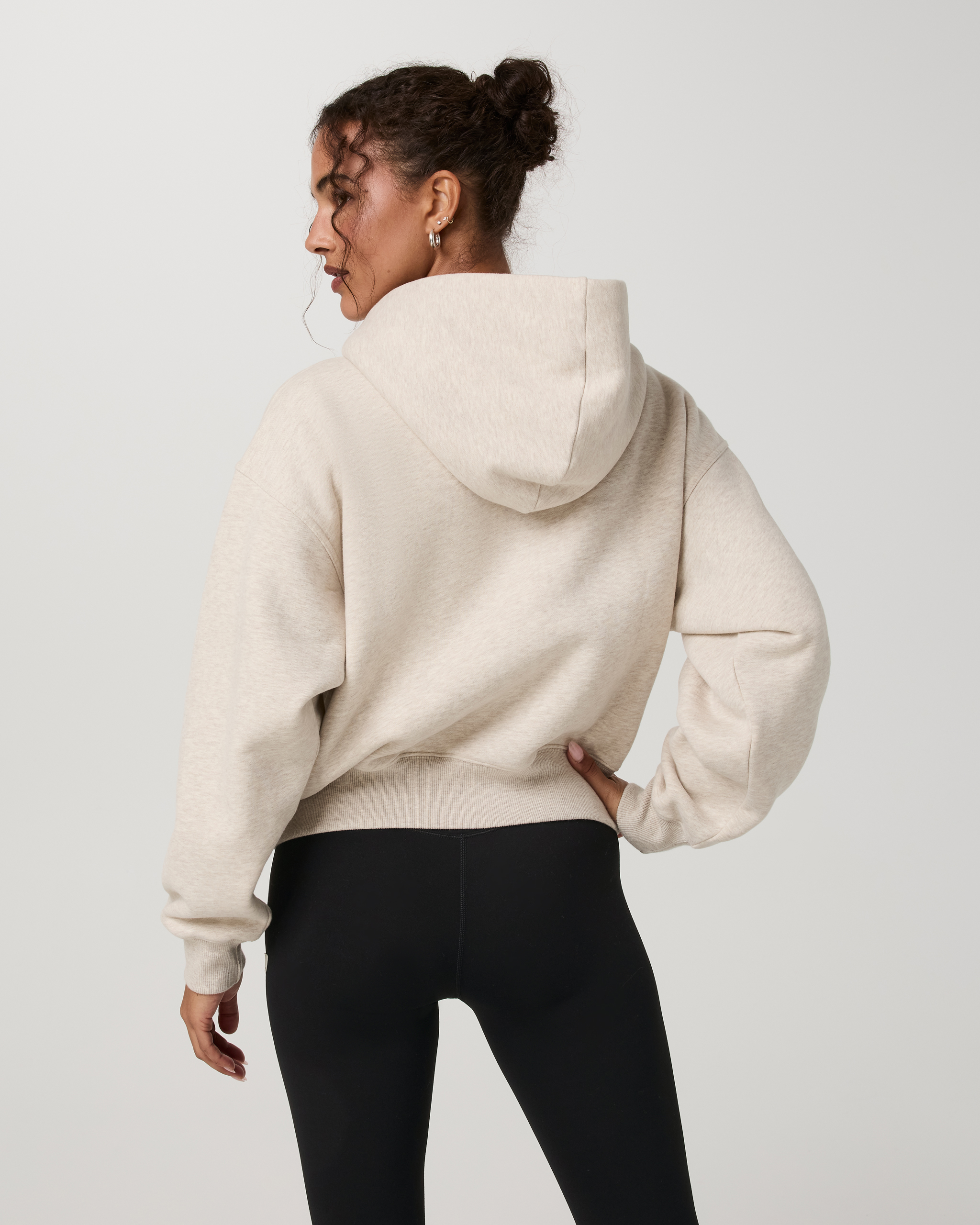 Restore Essential Full Zip Hoodie | Bone Heather - Image 3
