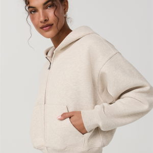 Restore Essential Full Zip Hoodie | Bone Heather