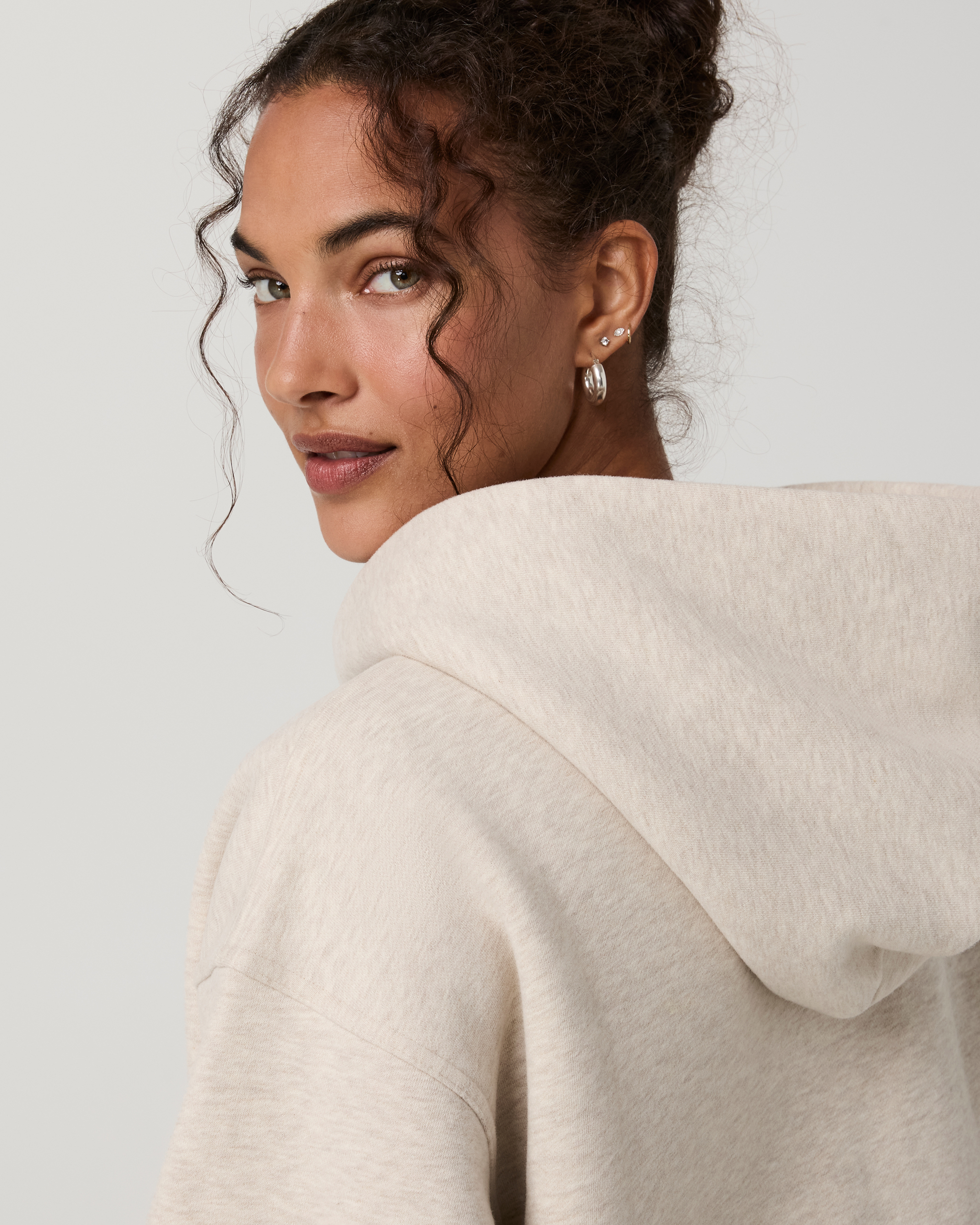 Restore Essential Full Zip Hoodie | Bone Heather - Image 5