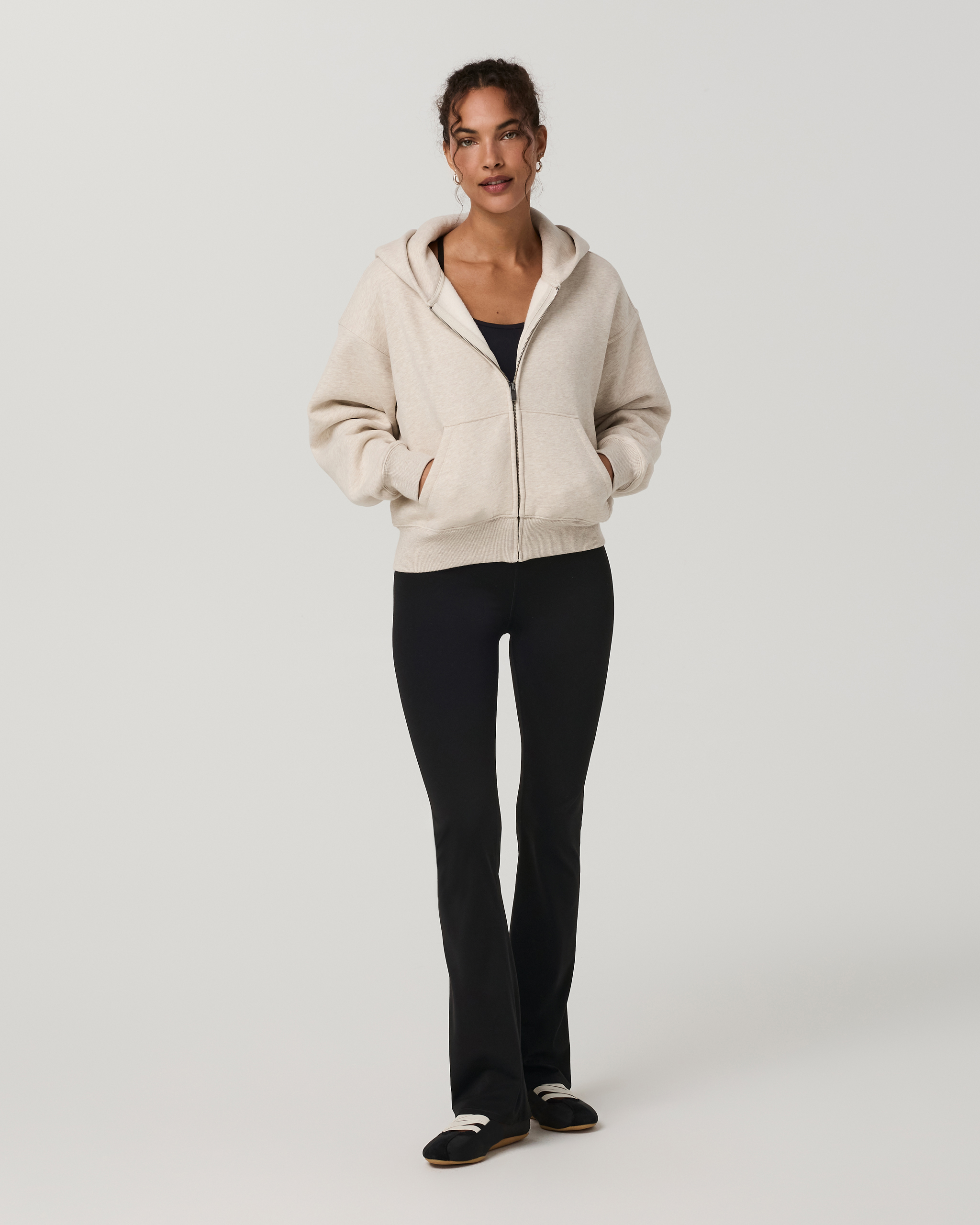 Restore Essential Full Zip Hoodie | Bone Heather - Image 2