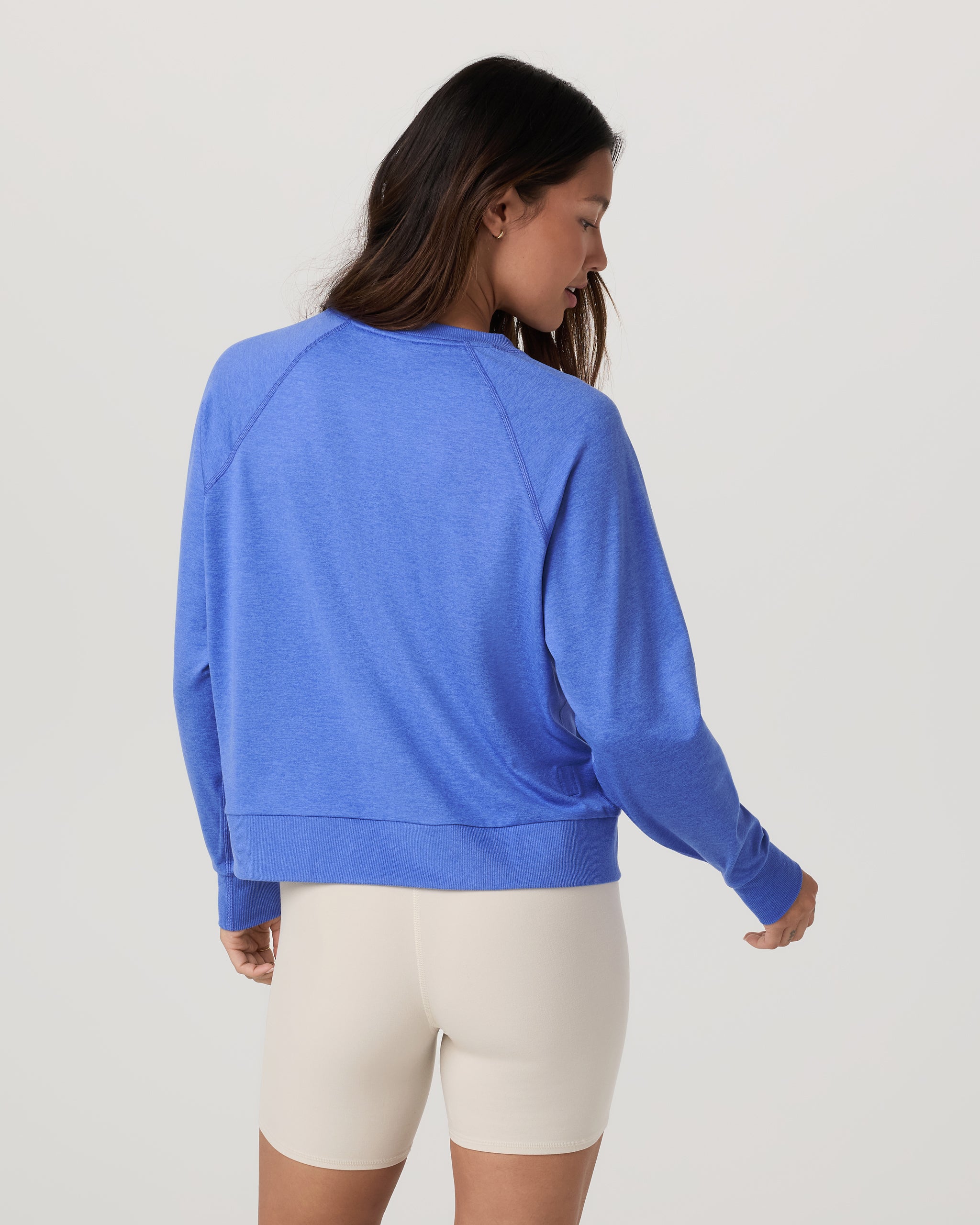 Long-Sleeve Halo Crew | Bright Iris Heather - Image 3