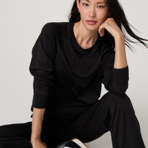 Long Sleeve Halo Crew | Black Heather