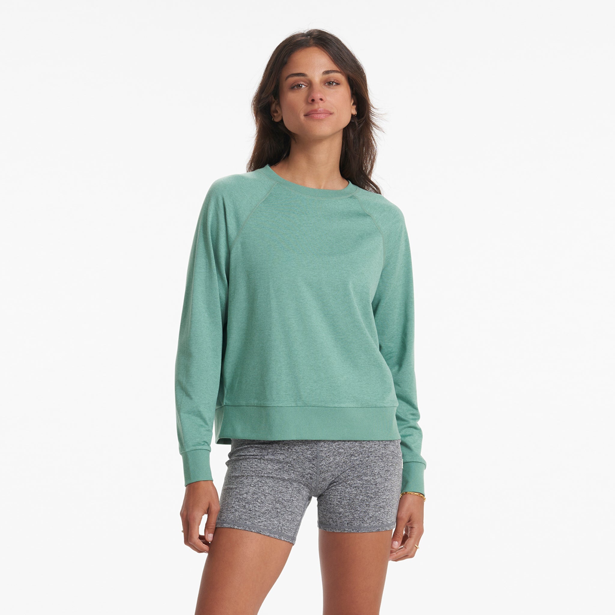 Long-Sleeve Halo Crew | Celadon Heather - Image 2
