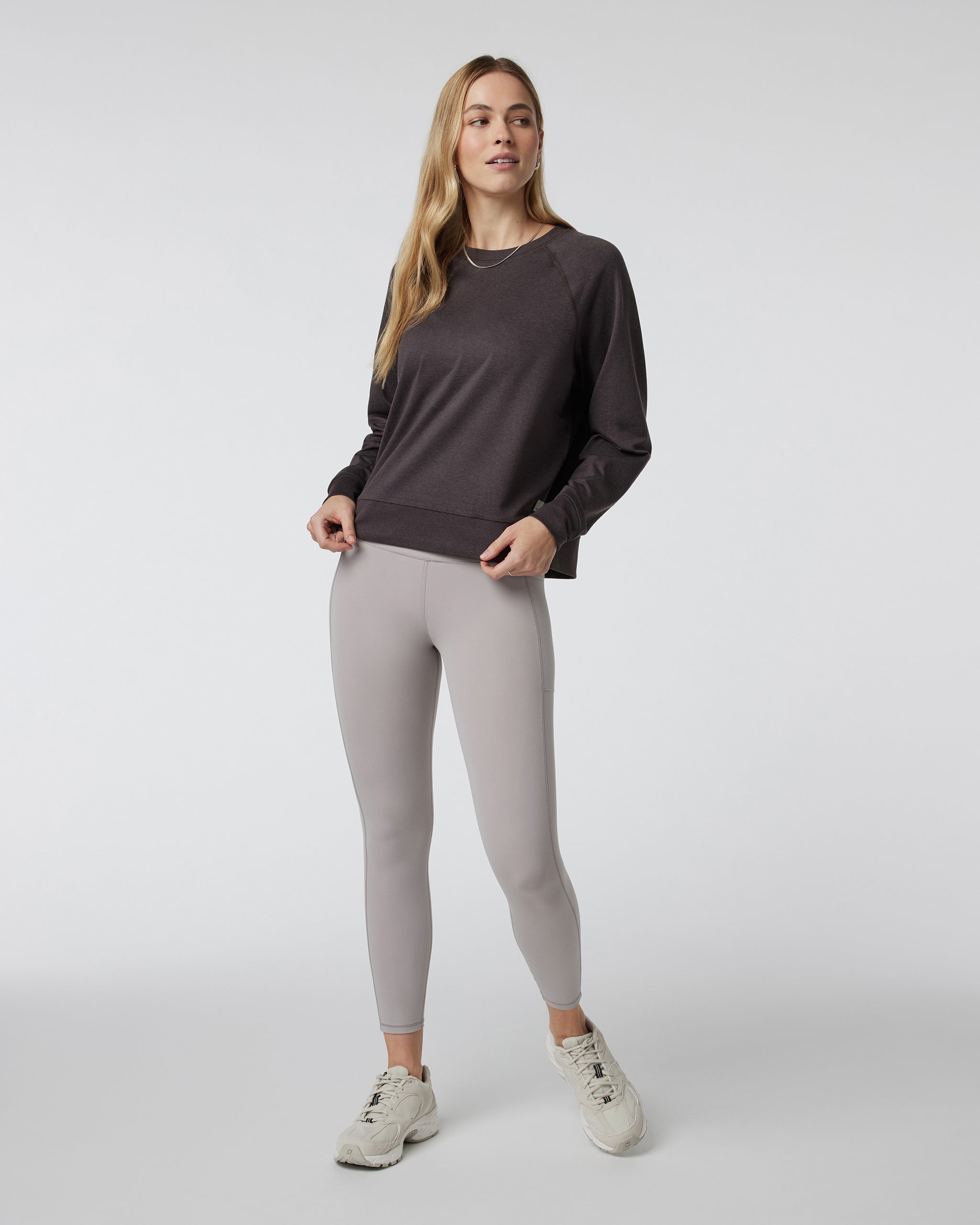 Long Sleeve Halo Crew | Sangria Heather - Image 2