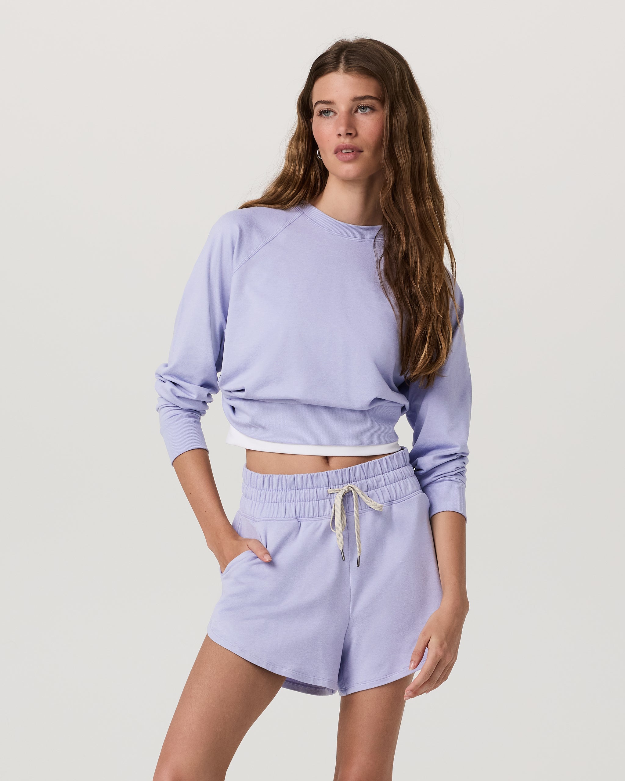 Long Sleeve Halo Crew | Lavender Mist Heather - Image 2