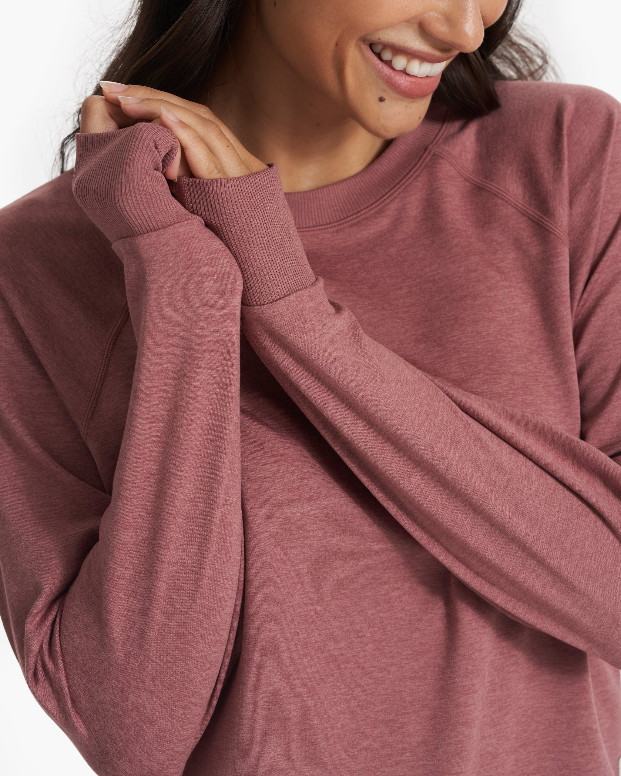 Long Sleeve Halo Crew | Marsala Heather - Image 3