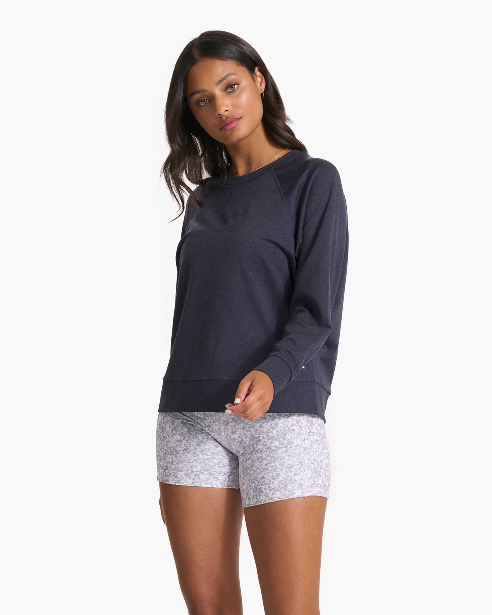 Long Sleeve Halo Crew | Midnight Heather