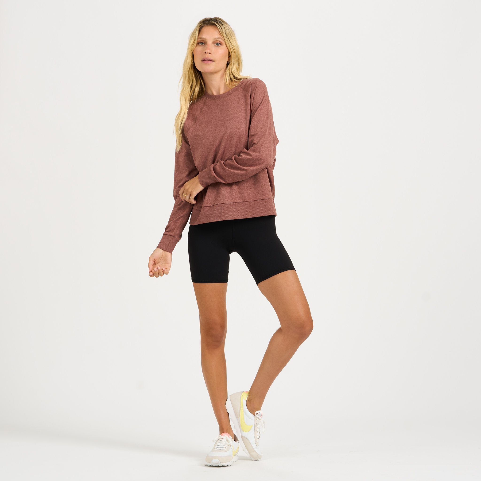 Long-Sleeve Halo Crew | Terracotta Heather - Image 3