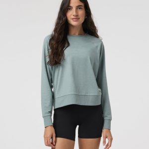 Long Sleeve Halo Crew | Vintage Pistachio Heather