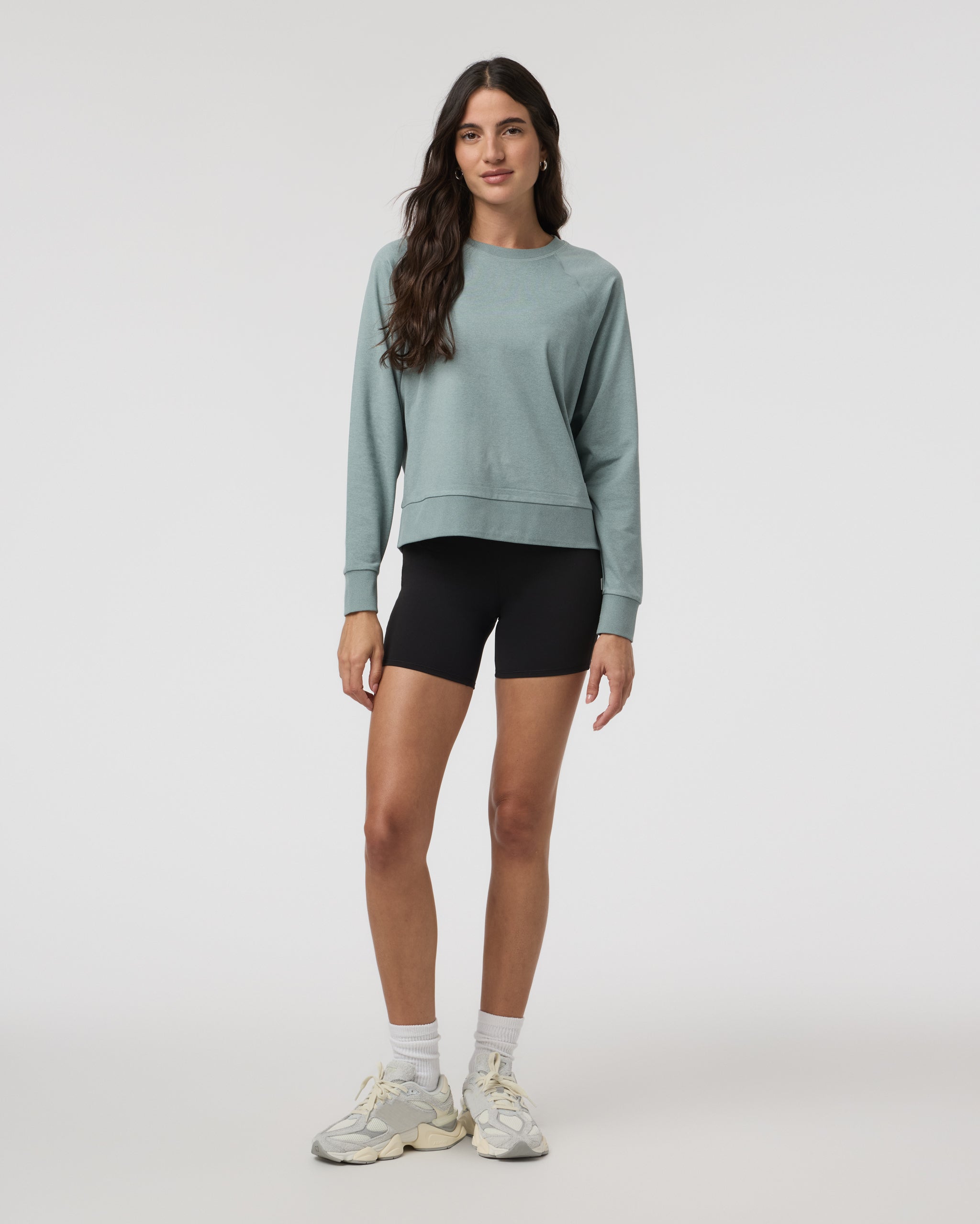 Long Sleeve Halo Crew | Vintage Pistachio Heather - Image 4