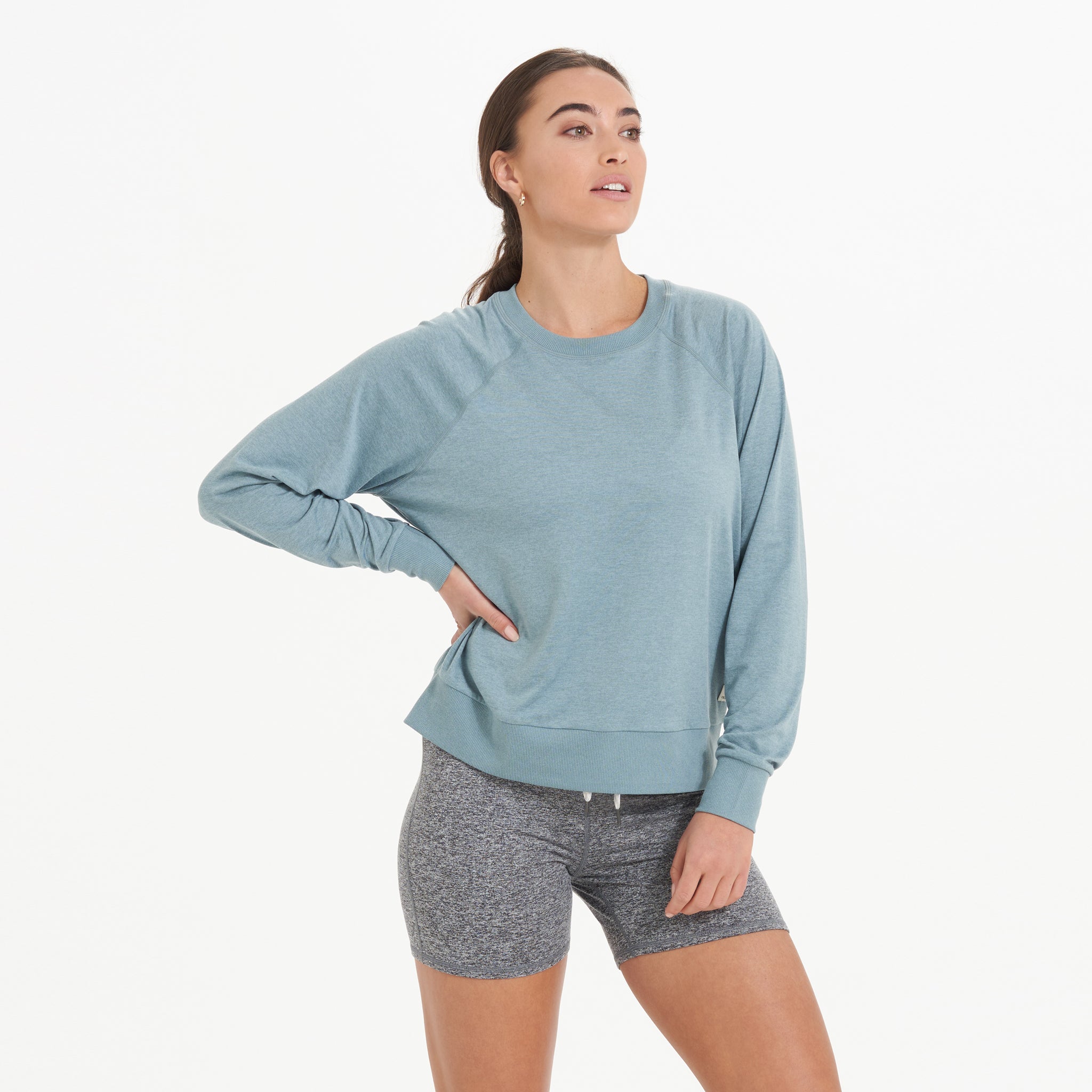 Long-Sleeve Halo Crew | Shade Heather - Image 2