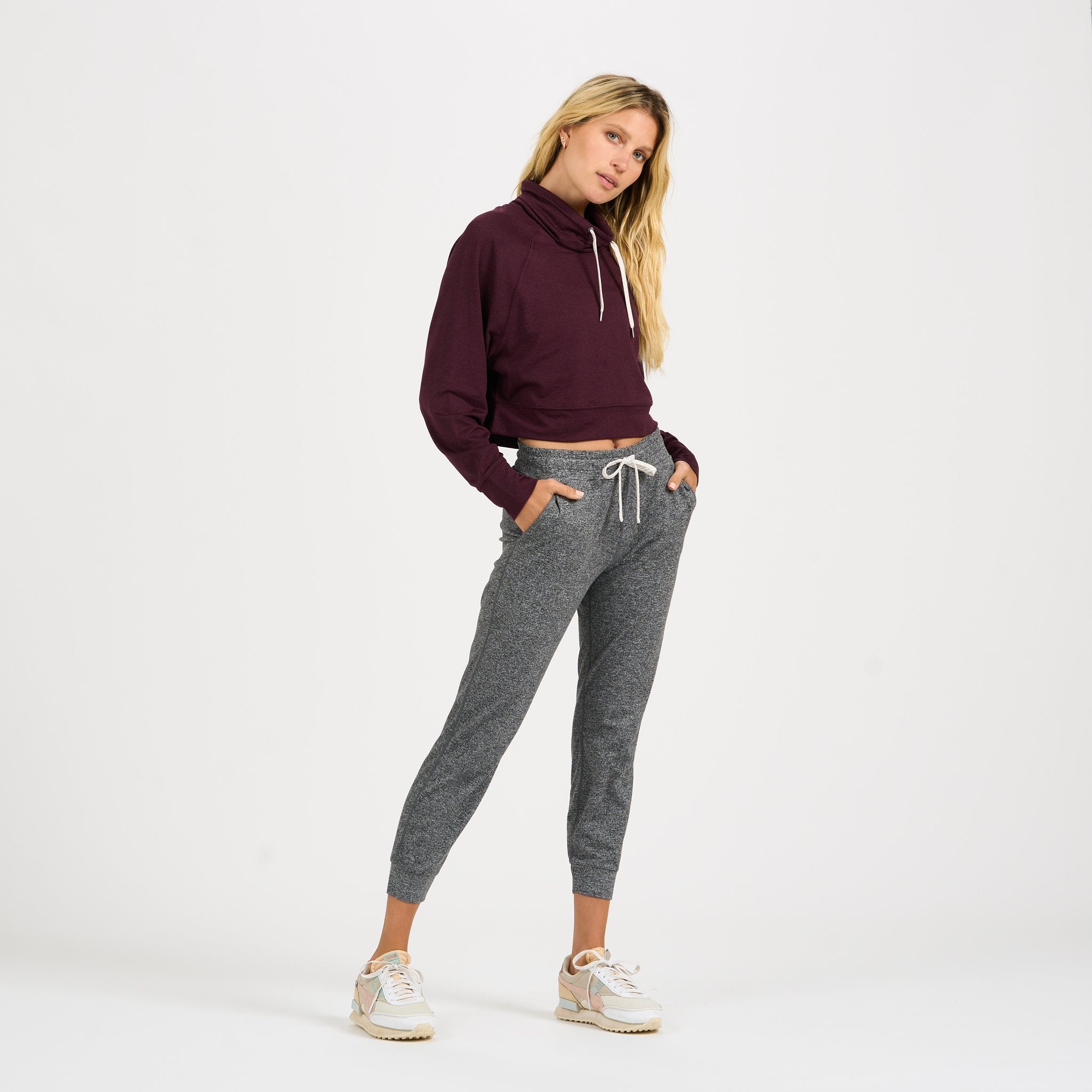 Halo Crop Funnel Neck | Cerise Heather - Image 5