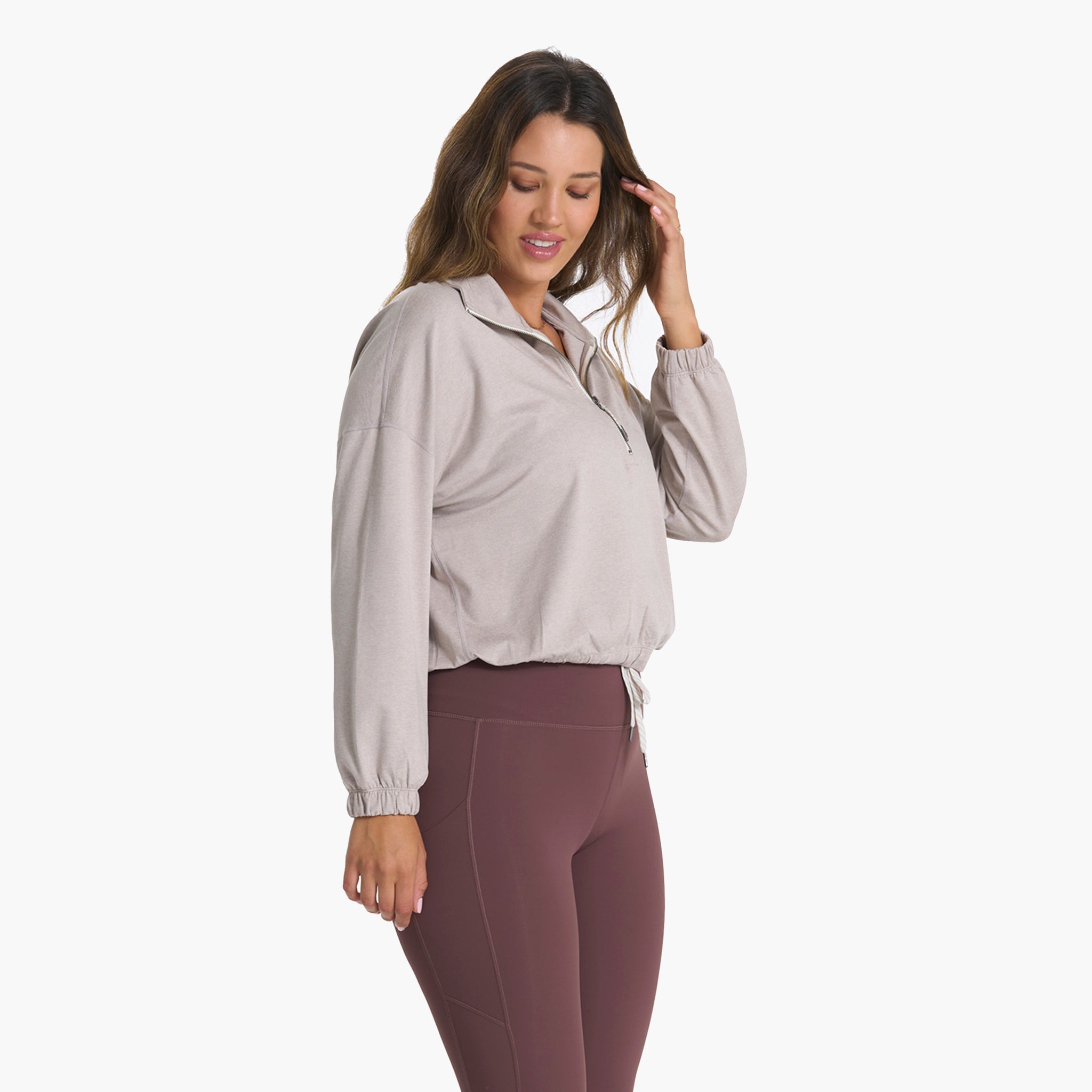 Halo Relaxed Half Zip | Oyster Heather - Image 2