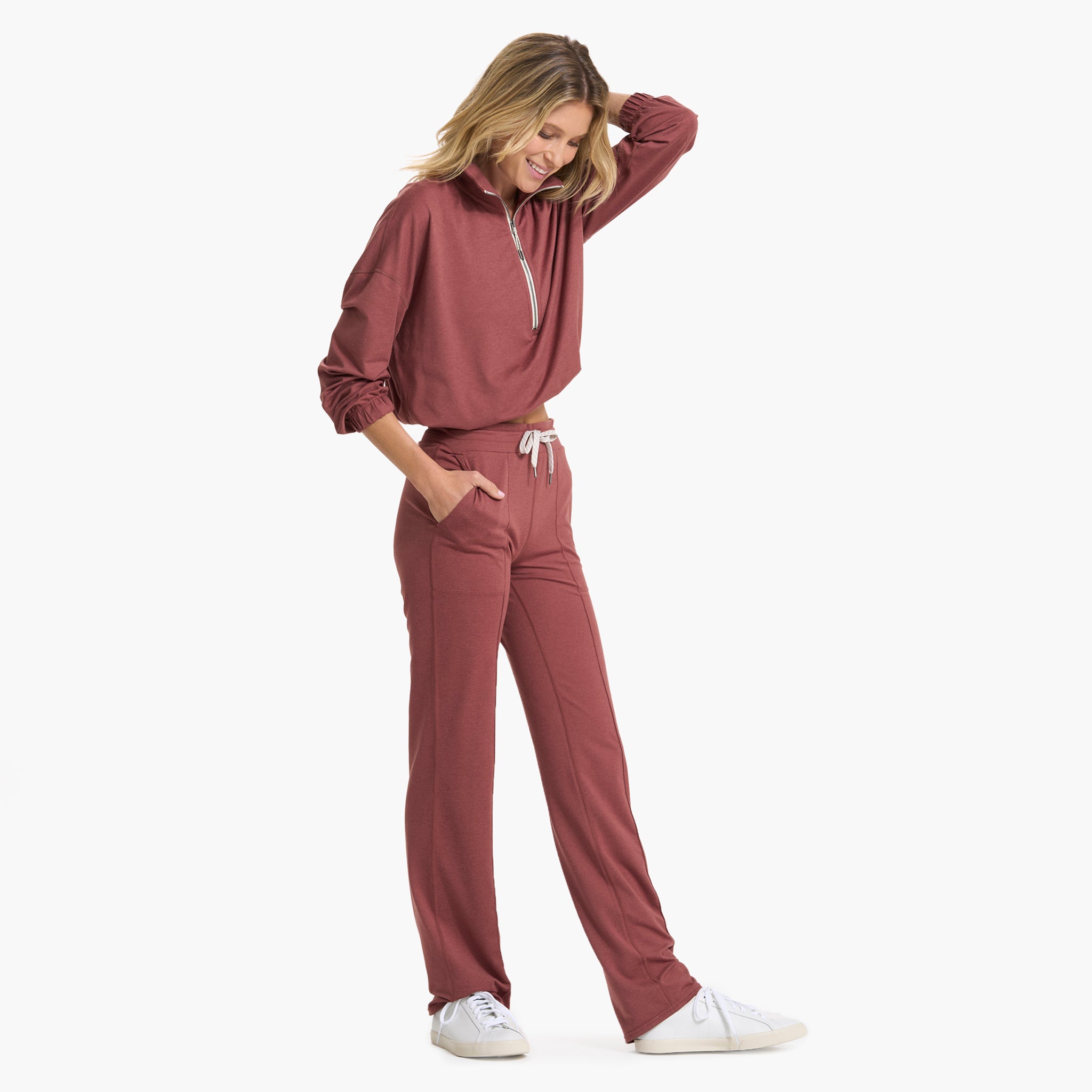 Halo Relaxed Half Zip | Rosewood Heather - Image 5