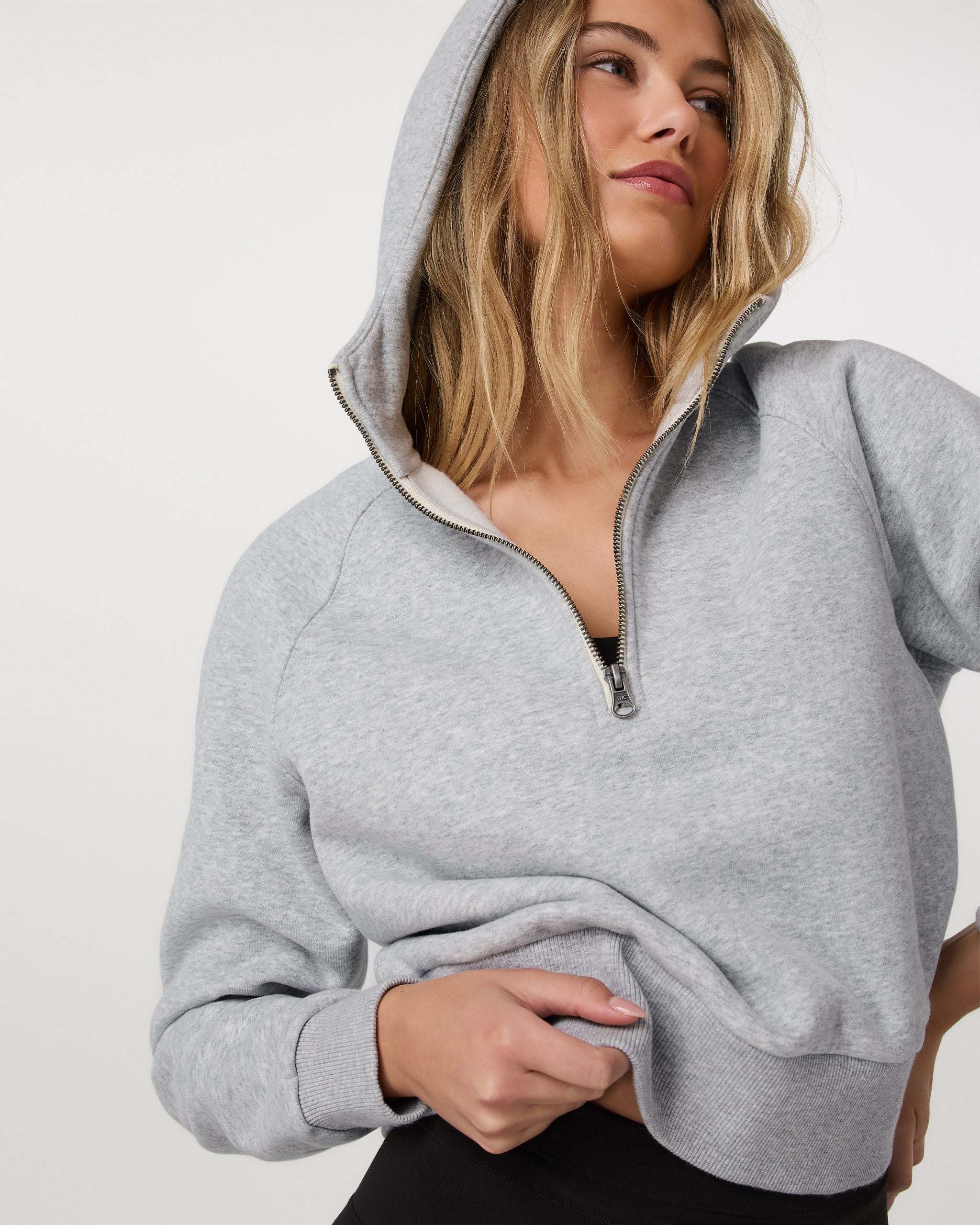 Restore Half Zip Hoodie | Light Heather Grey - Image 2